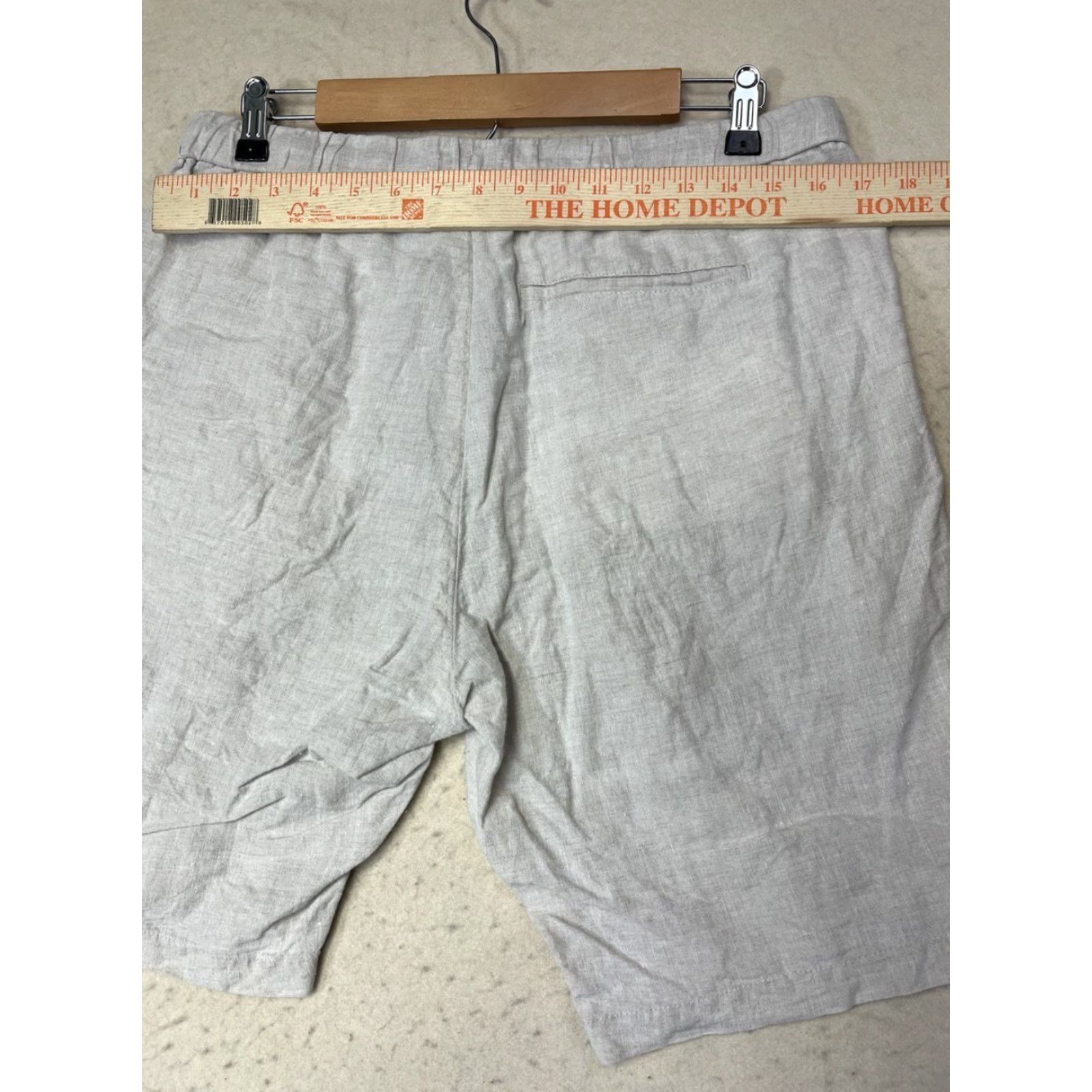 H&M H&M Linen Bermuda Shorts Men Beige 34 Regular Fit Mid Length Casual 34R Mens Size US 34 / EU 50 - 4 Thumbnail