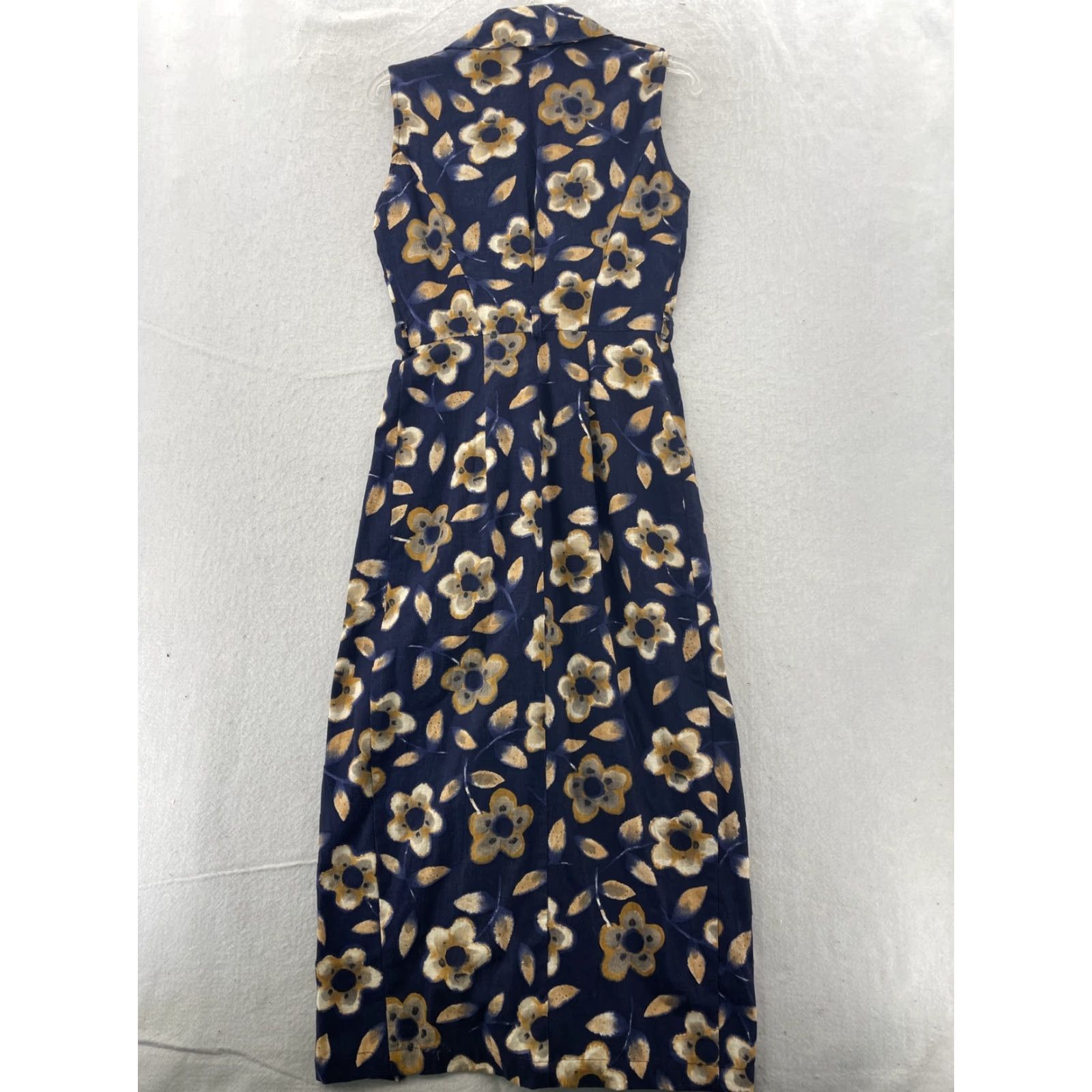 Vintage VINTAGE Karen Alexander Dress Women's 4 Navy Floral 1980s Cotton Casual Sleeveless BoHo Size S / US 4 / IT 40 - 2 Thumbnail