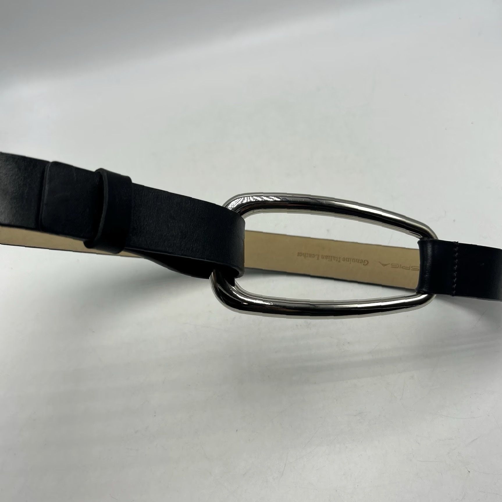 Vintage Via Spiga Belt Womens Medium Black Leather Buckle Quiet Luxury Capsule Size ONE SIZE - 4 Thumbnail