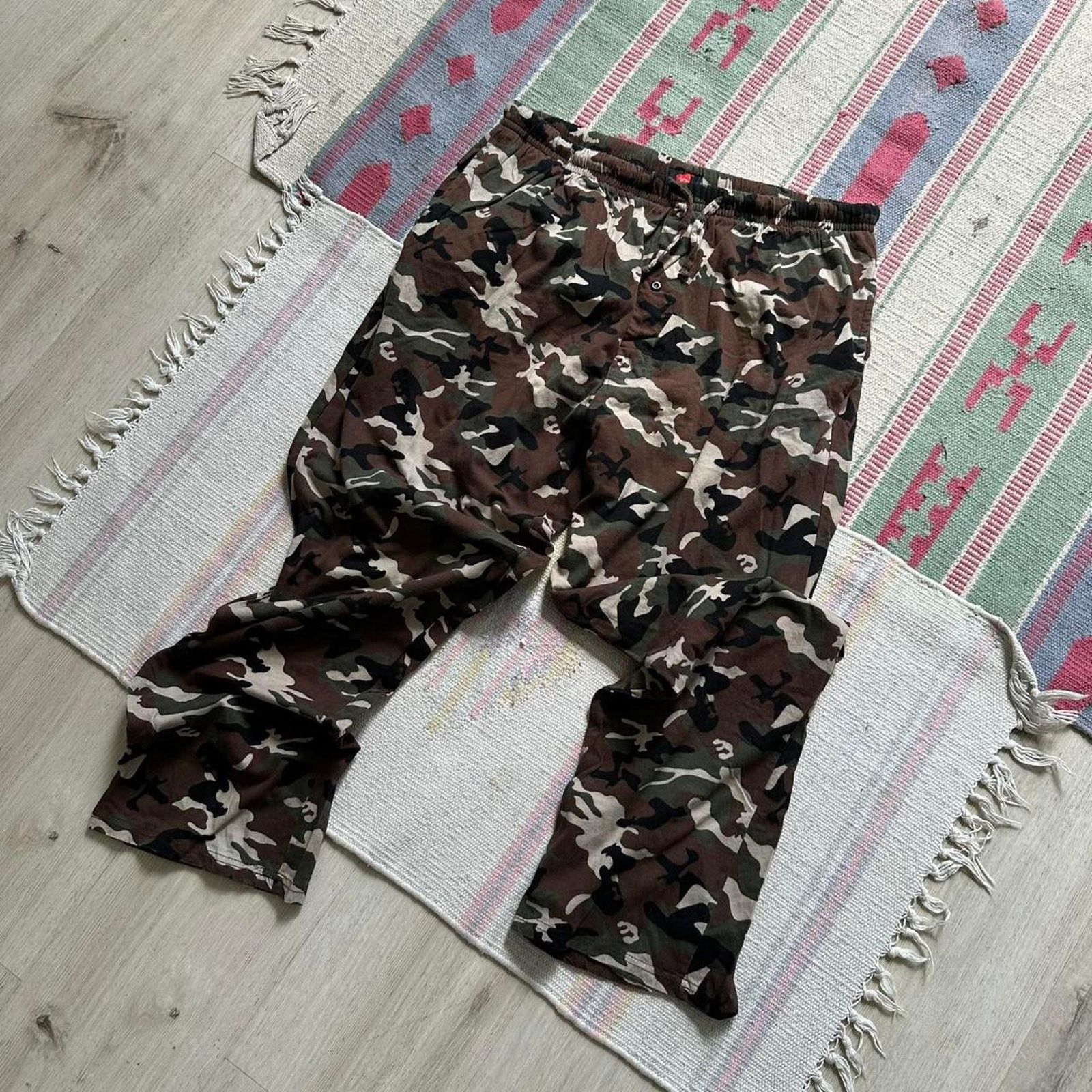 Hanes Vintage 2000s Hanes Camo Baggy PJ Pajama Pants Sweatpants Size US 34 / EU 50 - 6 Thumbnail