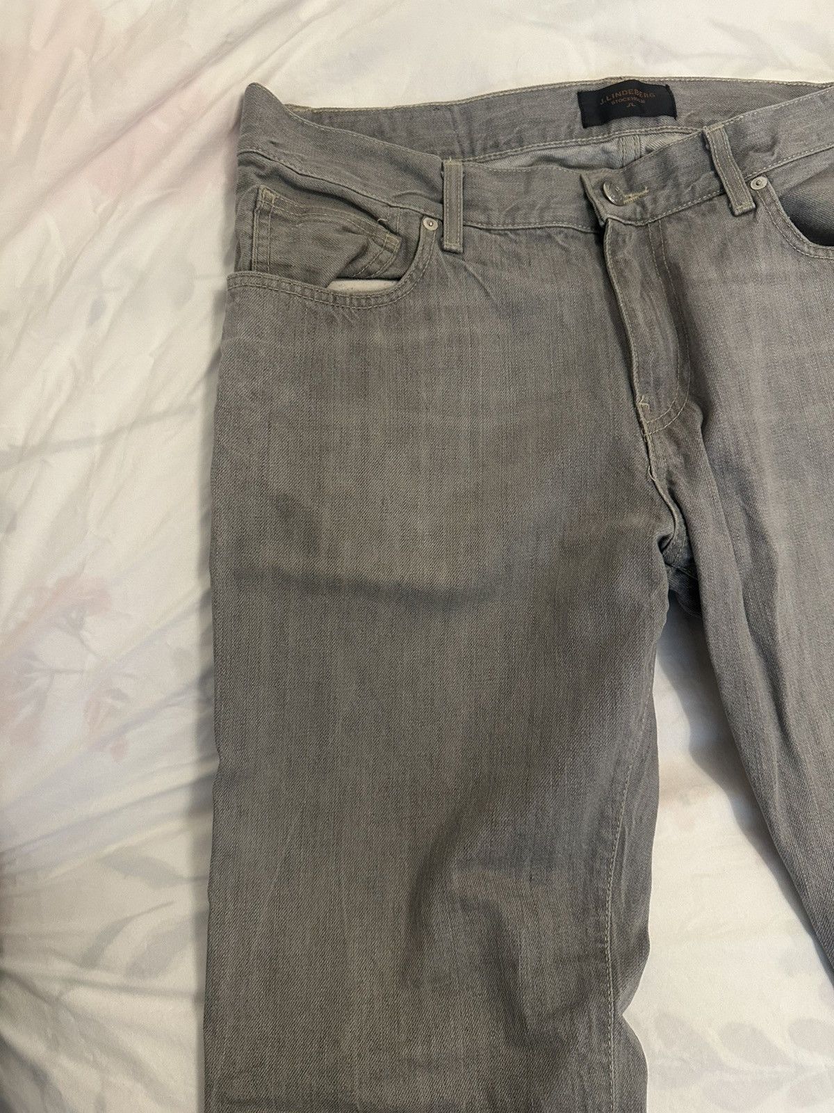 J.Lindeberg J.Lindeberg Jay Lead Grey Denim Pants Size US 34 / EU 50 - 7 Thumbnail