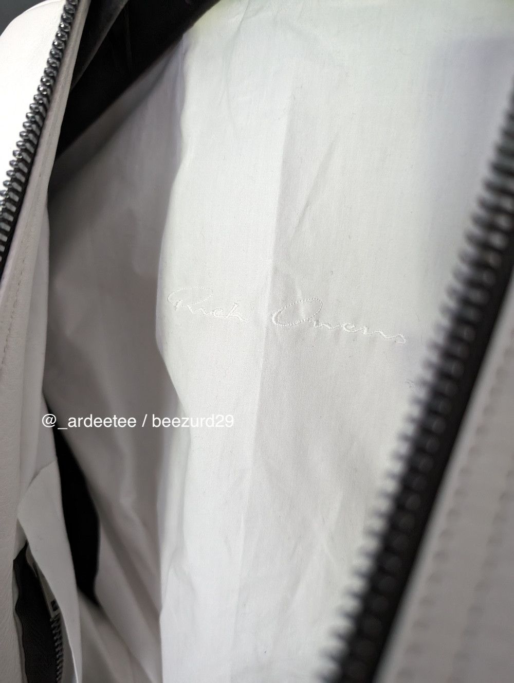 Rick Owens *NEW* RARE $5K RUNWAY KUNST BIKER LEATHER JACKET Size XS / US 0-2 / IT 36-38 - 8 Thumbnail