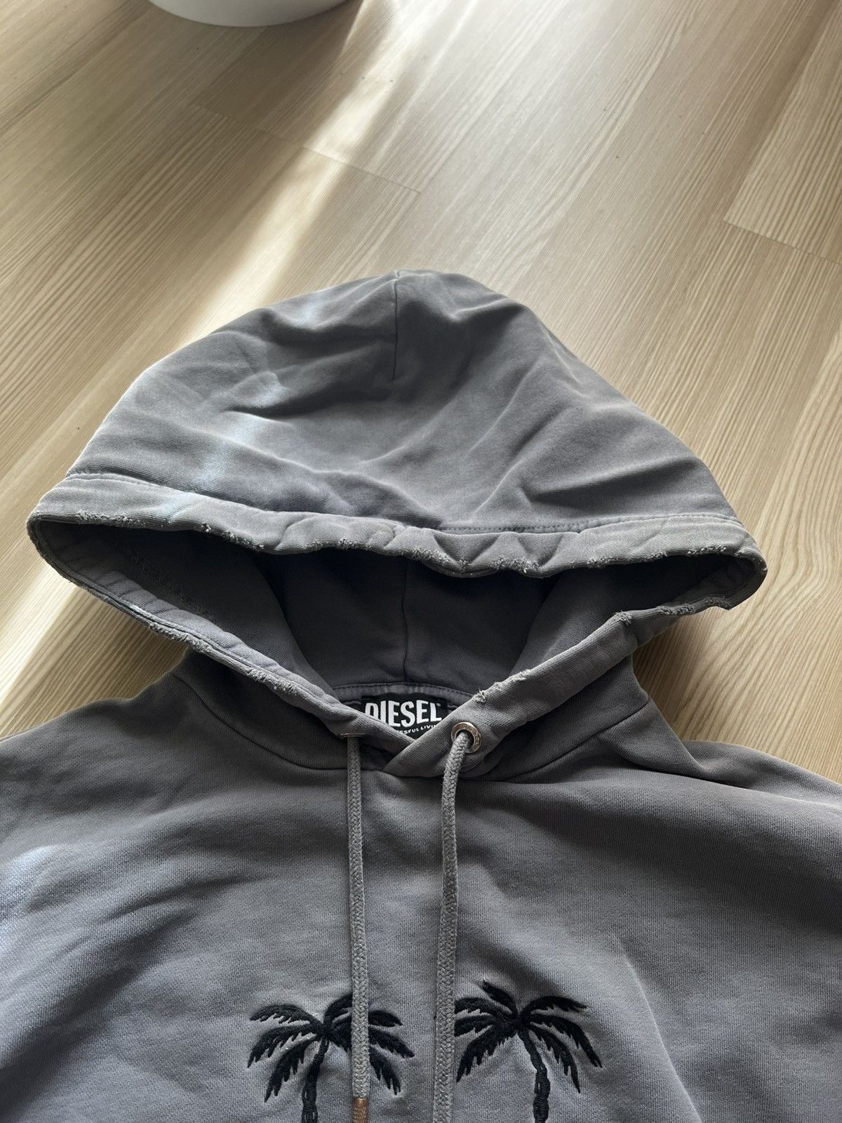 Diesel Crazy Distressed Diesel Gray Hoodie Big Logo Y2K Size US M / EU 48-50 / 2 - 8 Thumbnail