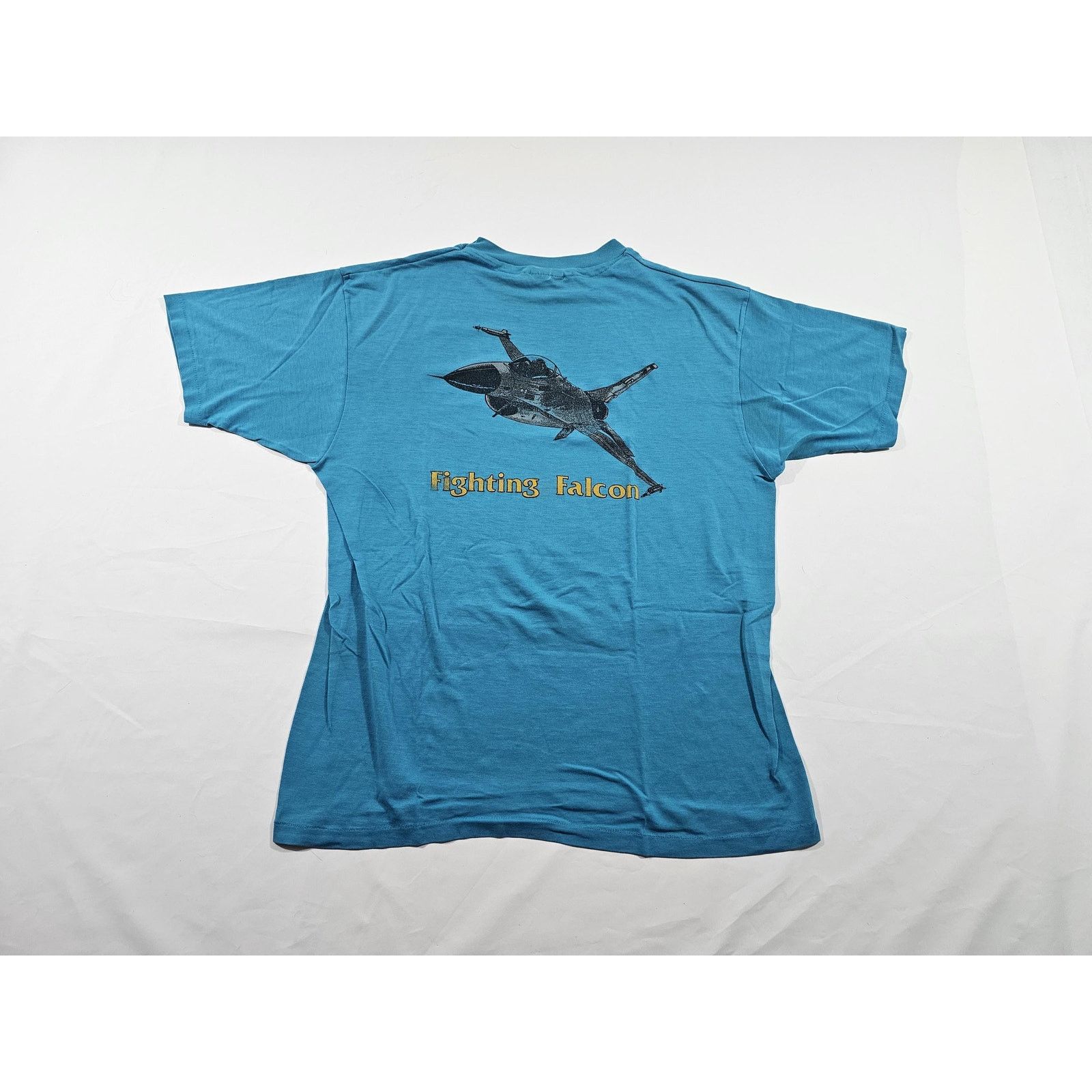 Hanes Fighting Falcon Jet Fighter Blue 50/50 T-shirt Sz L Vintage Size US L / EU 52-54 / 3 - 1 Thumbnail