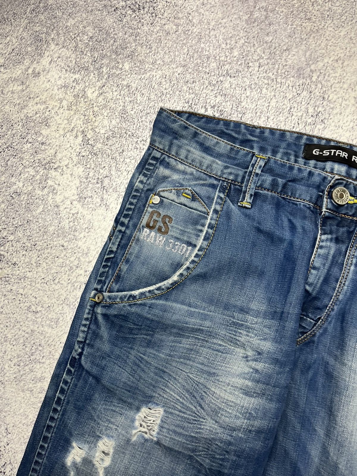 G-Star Vintage G-Star Raw Doubleknee Elwood Jeans Y2K Size US 31 - 14 Thumbnail