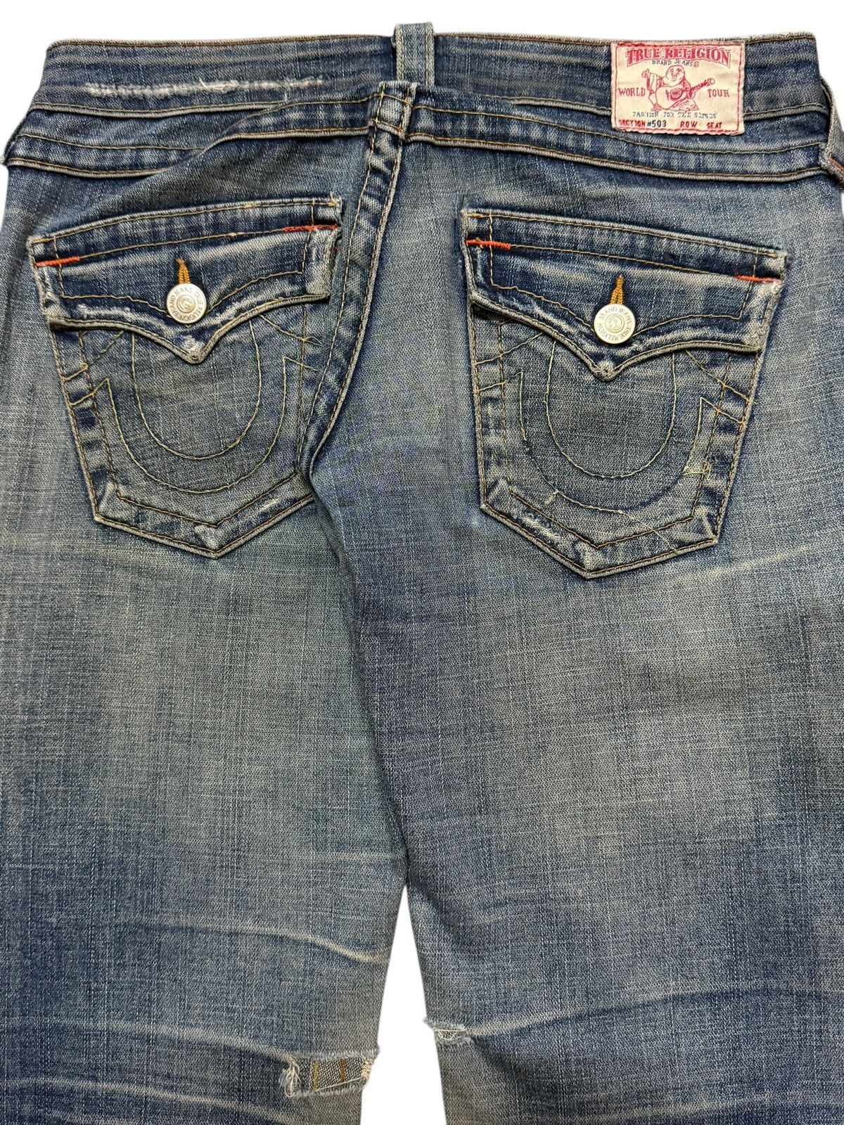 True Religion Vintage Usa 90s True Religion Mud Wash Faded Wide Leg Flared Size US 30 / EU 46 - 6 Thumbnail
