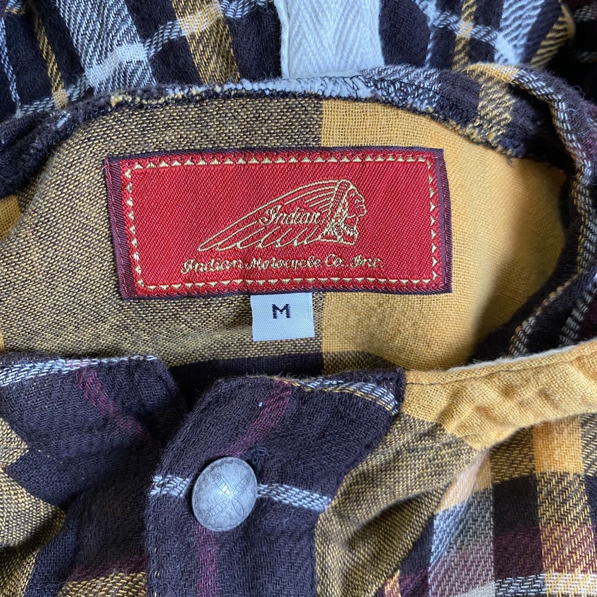 Vintage Indian Motorcycle plaid hoodie shirt Size US M / EU 48-50 / 2 - 16 Thumbnail
