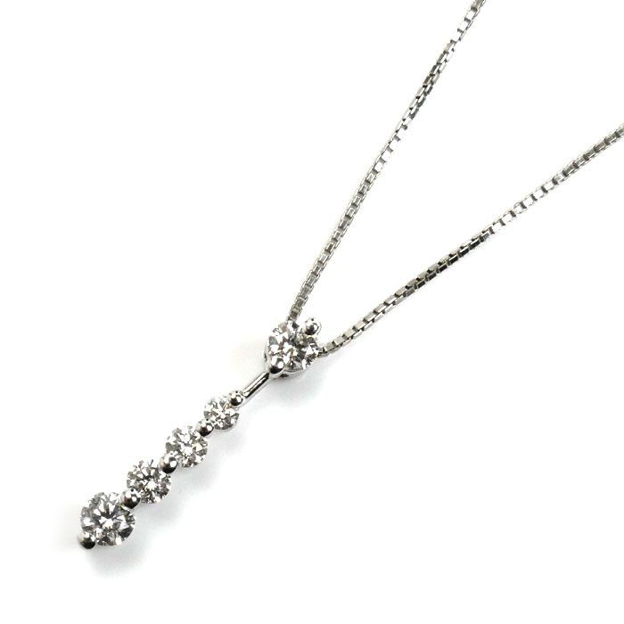 Seiko Seiko Jewelry Pt900/850 Necklace Diamond Metal Necklace in Silver, Women's