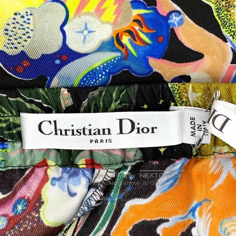 Dior Dior Multi-color cartoon pattern printed mulberry silk cas Size 26" / US 2 / IT 38 - 5 Thumbnail
