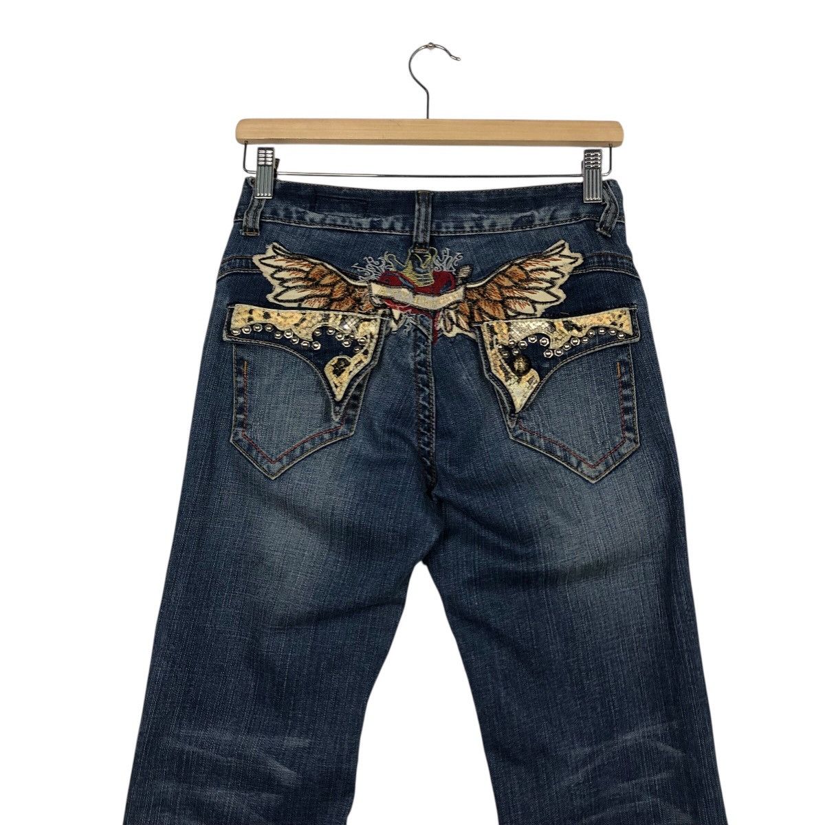 Japanese Brand ARY Denim “Angel Wing” Embroidered Back Graphic Jeans Size 28" / US 6 / IT 42 - 11 Thumbnail