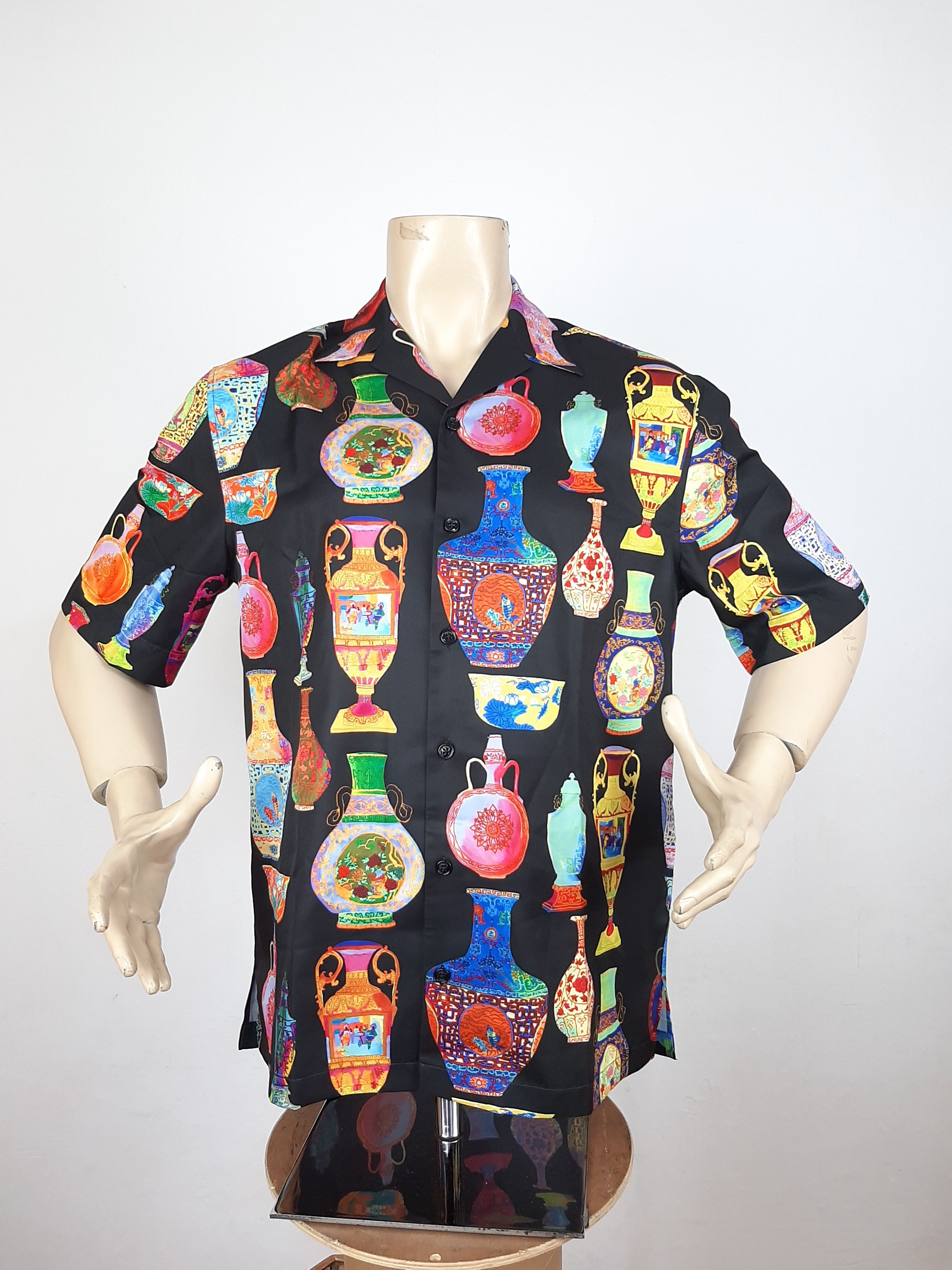 Versace Versace x Andy Dixon 7 Vessels Vacation Shirt Men's Size 39 Size US L / EU 52-54 / 3 - 3 Thumbnail