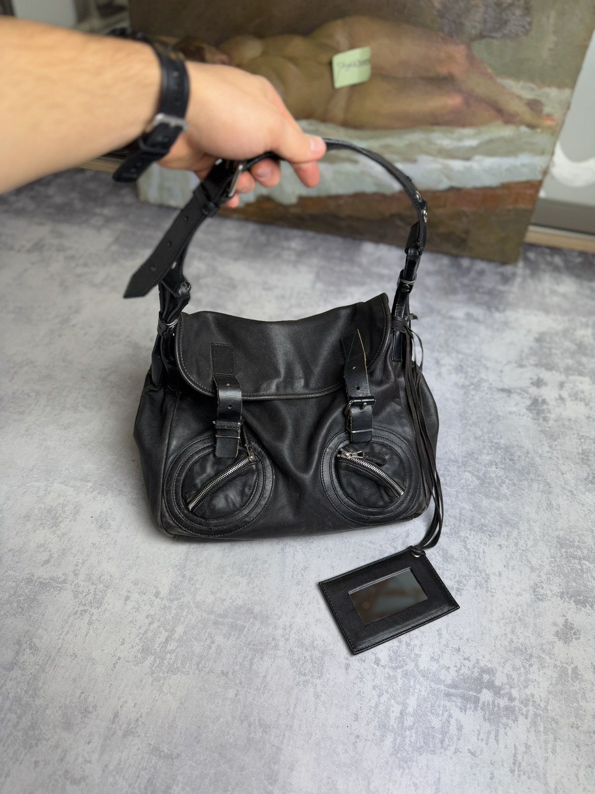 RARE Balenciaga 00s Y2K Leather Hand Shoulder Tote Mini Bag
