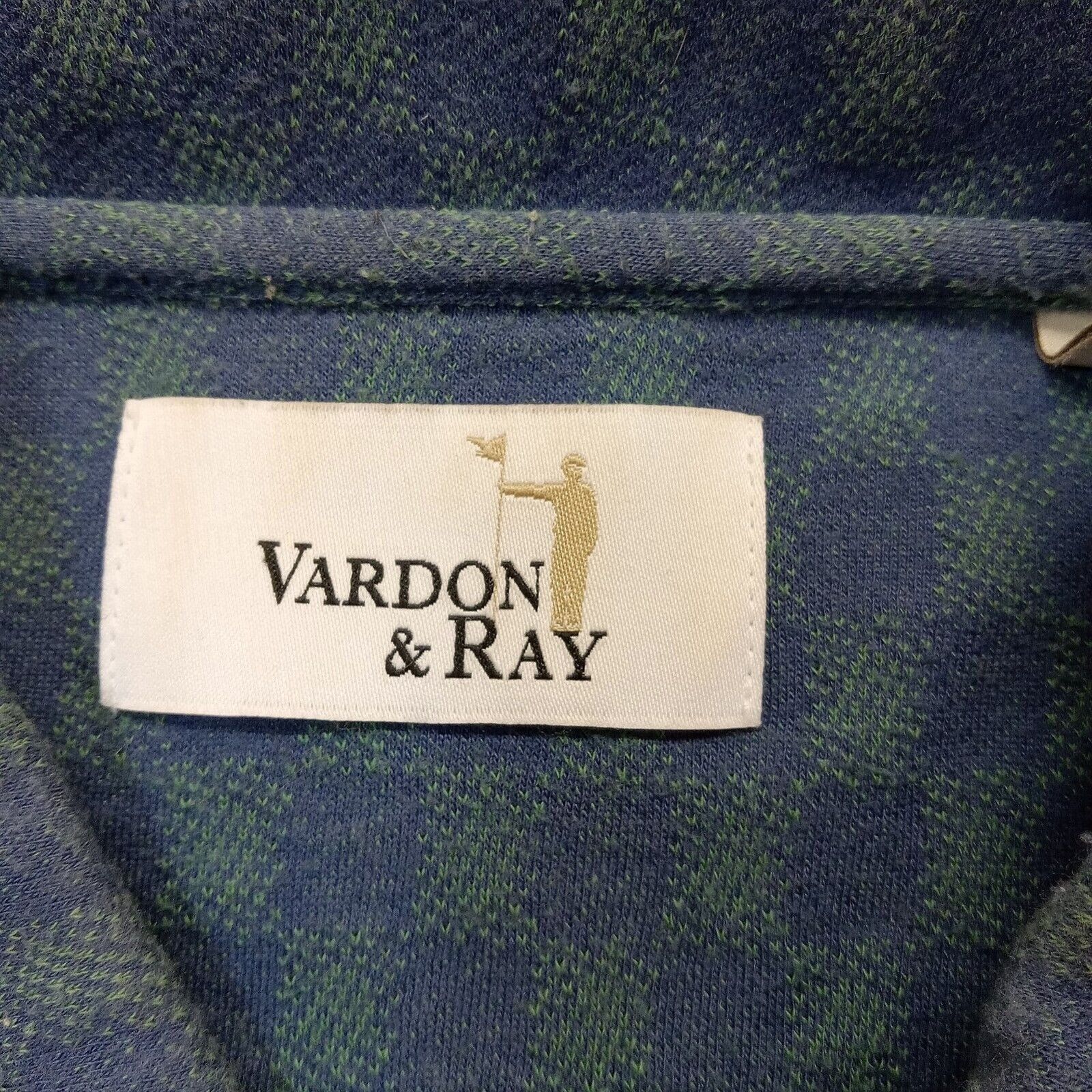 & Other Stories Vtg. Vardon & Ray Polo Shirt L Men's Blue Green Checker Size US L / EU 52-54 / 3 - 4 Thumbnail