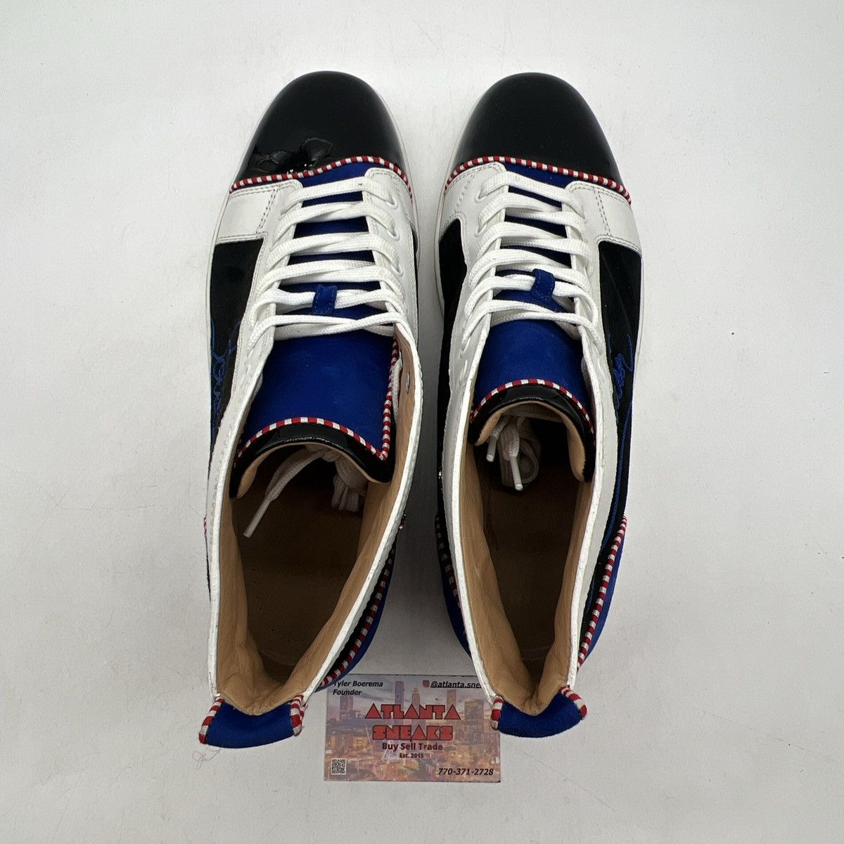 Louis Vuitton Christian Louboutin logo print black mogador Size US 13 / EU 46 - 6 Thumbnail