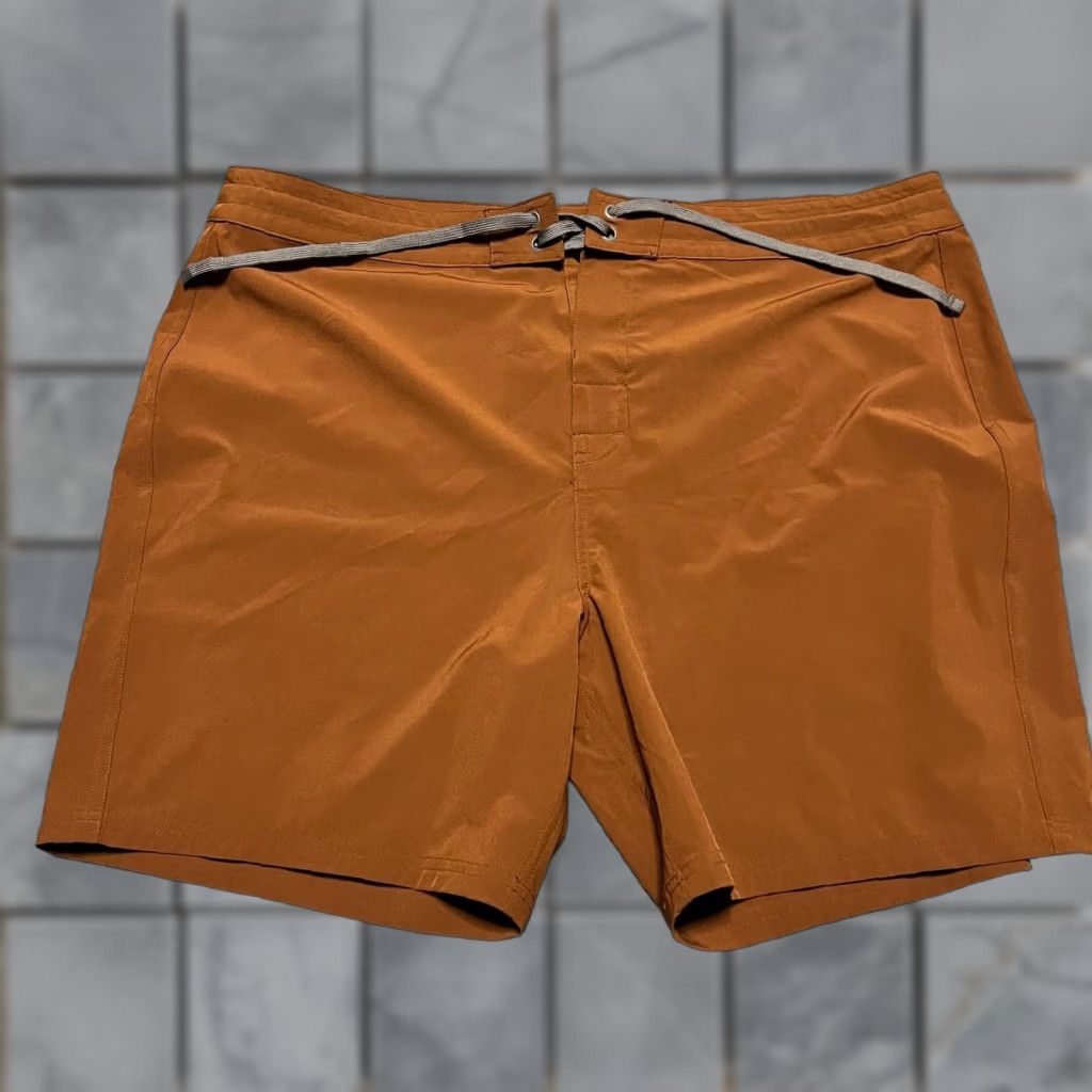 Prana Prana Board Shorts Mens 40 Brown Manzanita 7" Inseam Swim Trunks Suit Woven Mens Brown 40 Prana Board Shorts Size US 40 / EU 56 - 1 Thumbnail