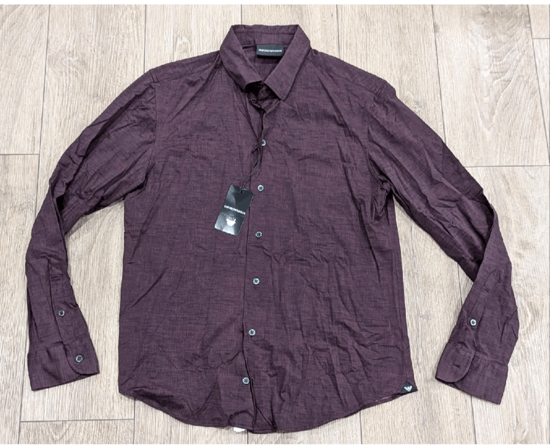 Emporio Armani Emporio Armani Stretch LS Button Up Shirt Dark Red Large Size US L / EU 52-54 / 3 - 1 Thumbnail