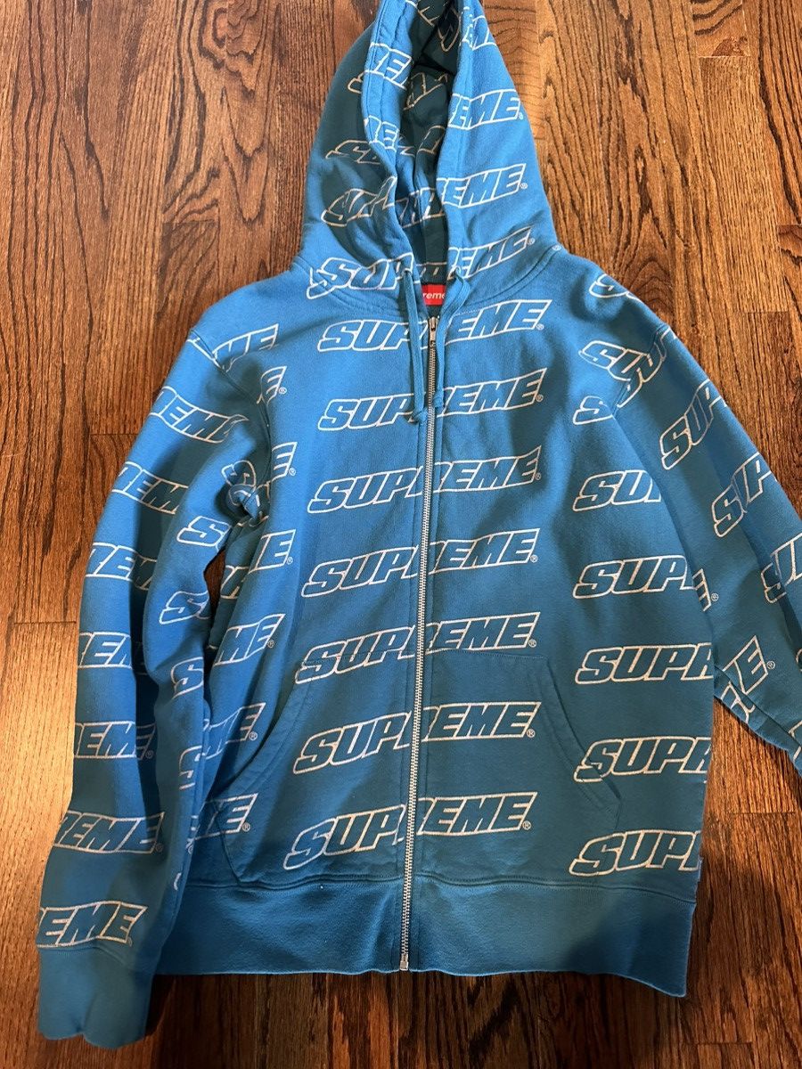 SS18 authentic high quality supreme repeat zip up hoodie