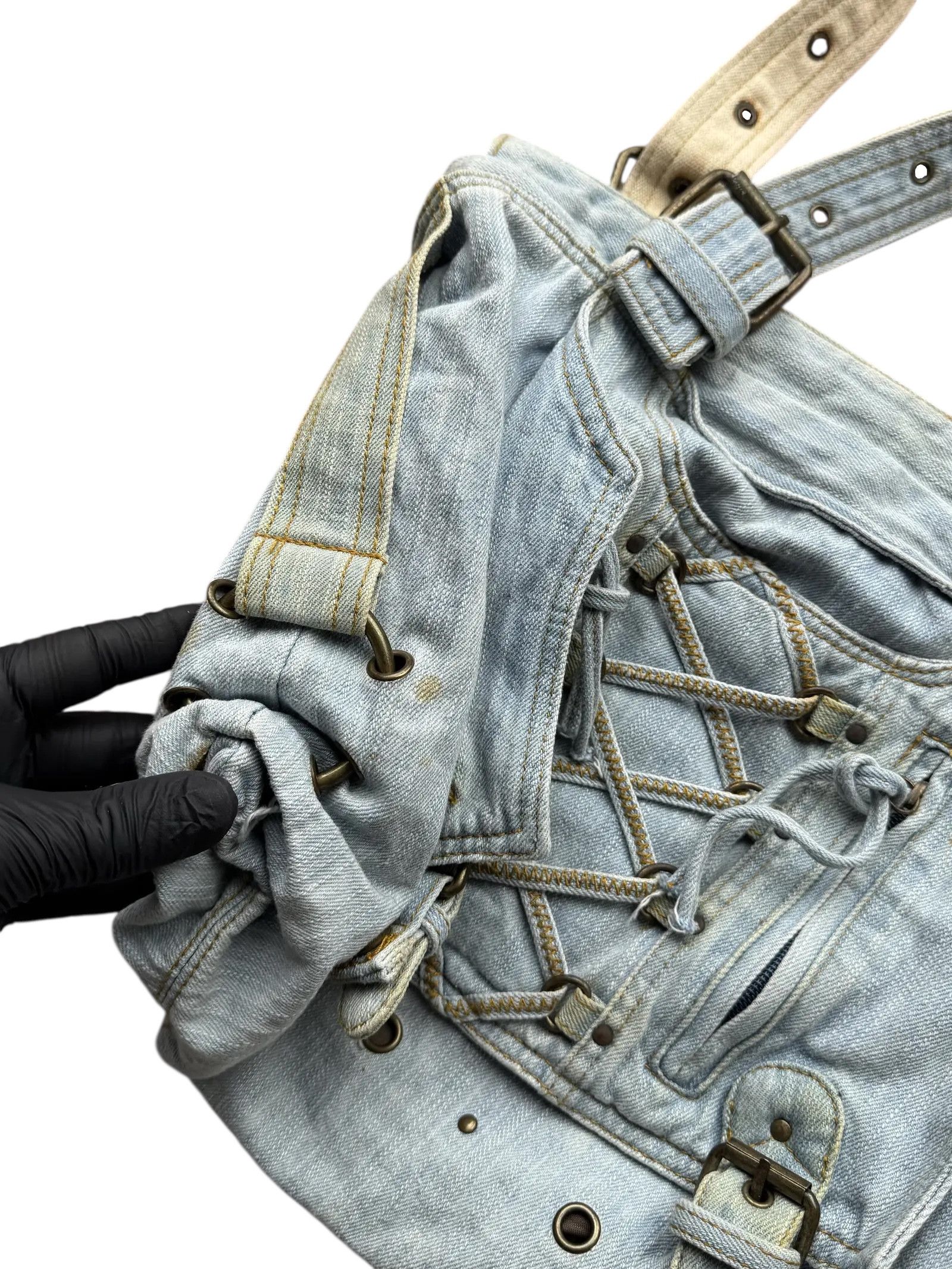 Japanese Brand Y2K Denim Bag(V177) Size ONE SIZE - 3 Thumbnail