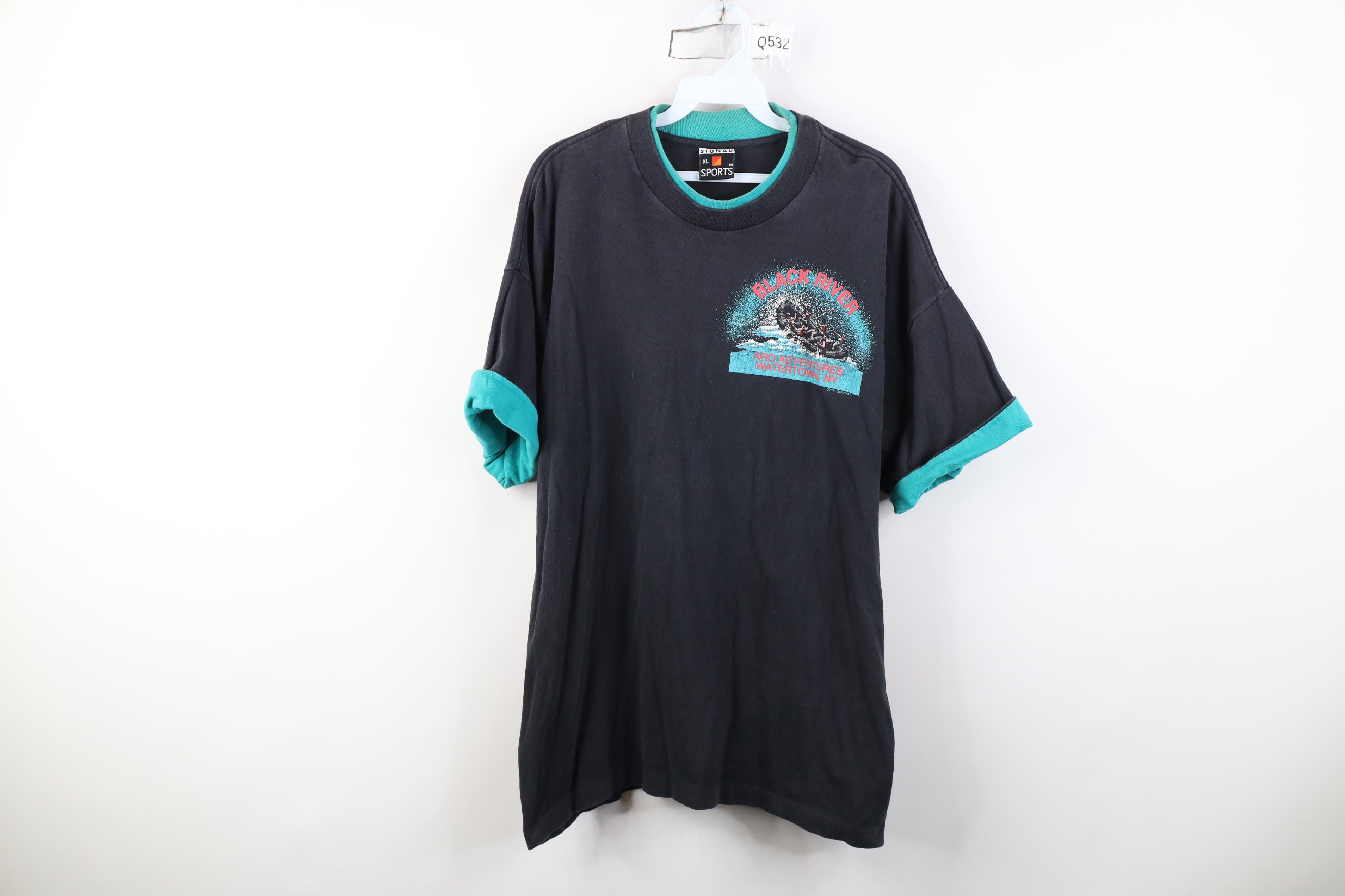 Vintage Vintage 90s Layered Black River Watertown New York T-Shirt Size US XL / EU 56 / 4 - 1 Thumbnail