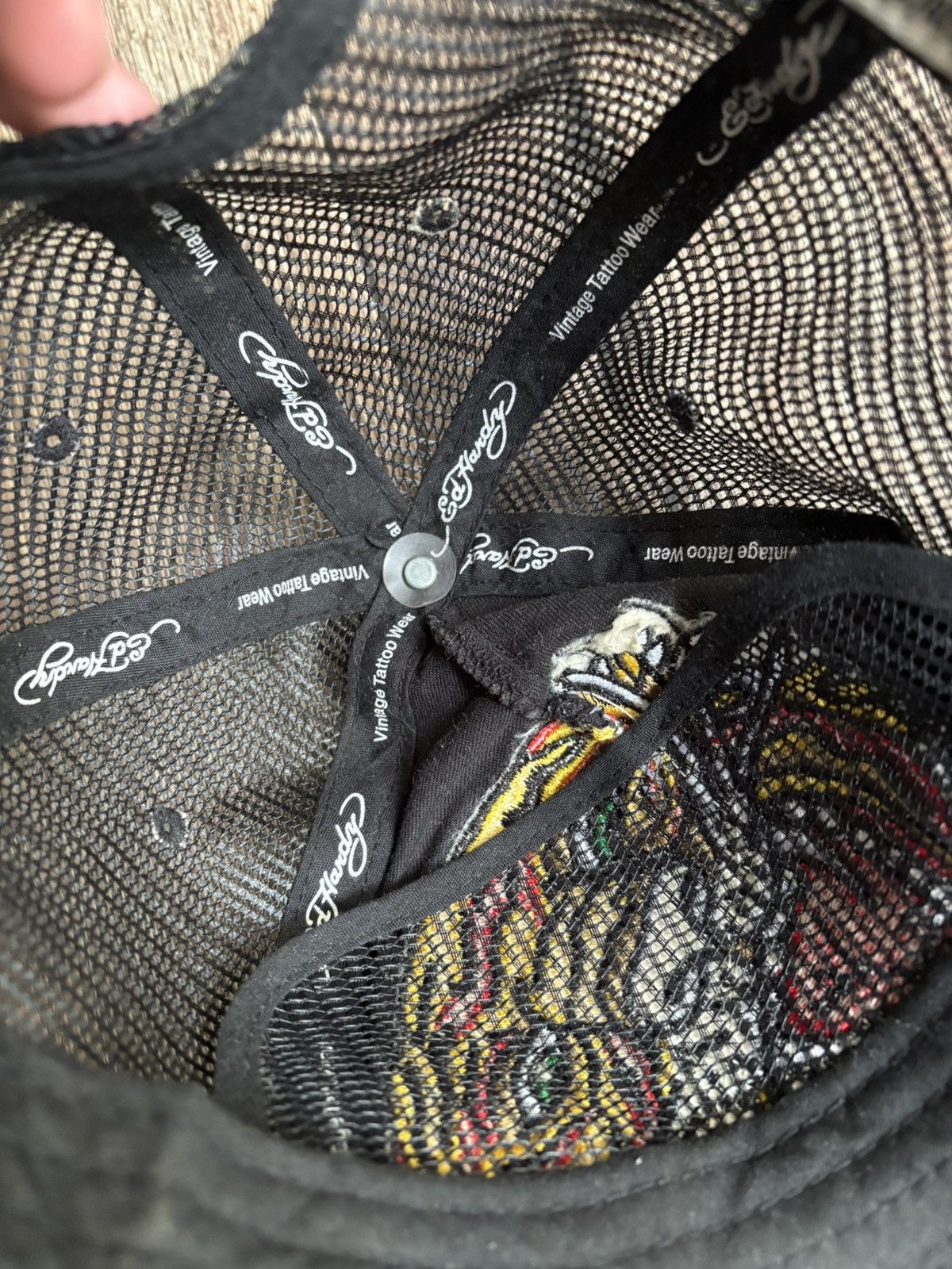 Christian Audigier × Ed Hardy × Vintage Vintage Ed Hardy Tiger Trucker Cap Hat Size ONE SIZE - 14 Thumbnail