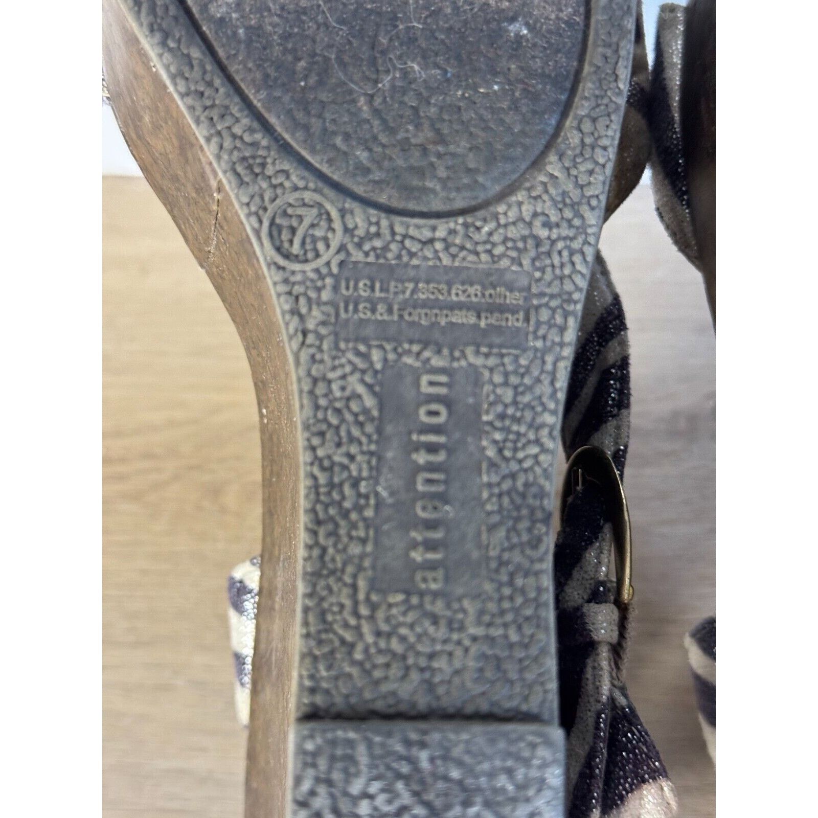 Other Attention Women’s Zebra-Print Cork Wedge Sandals, Size 7 Size US 7 / IT 37 - 7 Thumbnail
