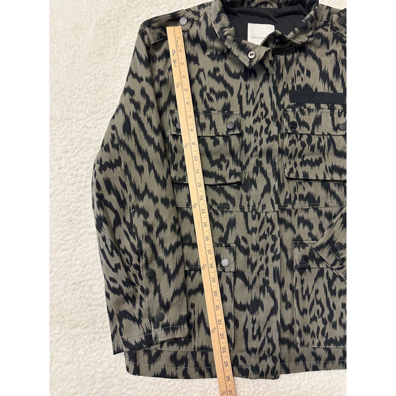 Other Avec Les Filles Cotton Cargo Jacket Medium Olive Zebra Size M / US 6-8 / IT 42-44 - 3 Thumbnail