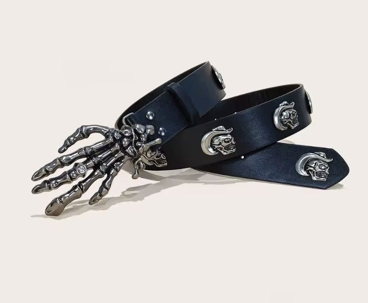 Japanese Brand Skaleton Rivet Pu Leather Belt Size ONE SIZE - 1 Thumbnail