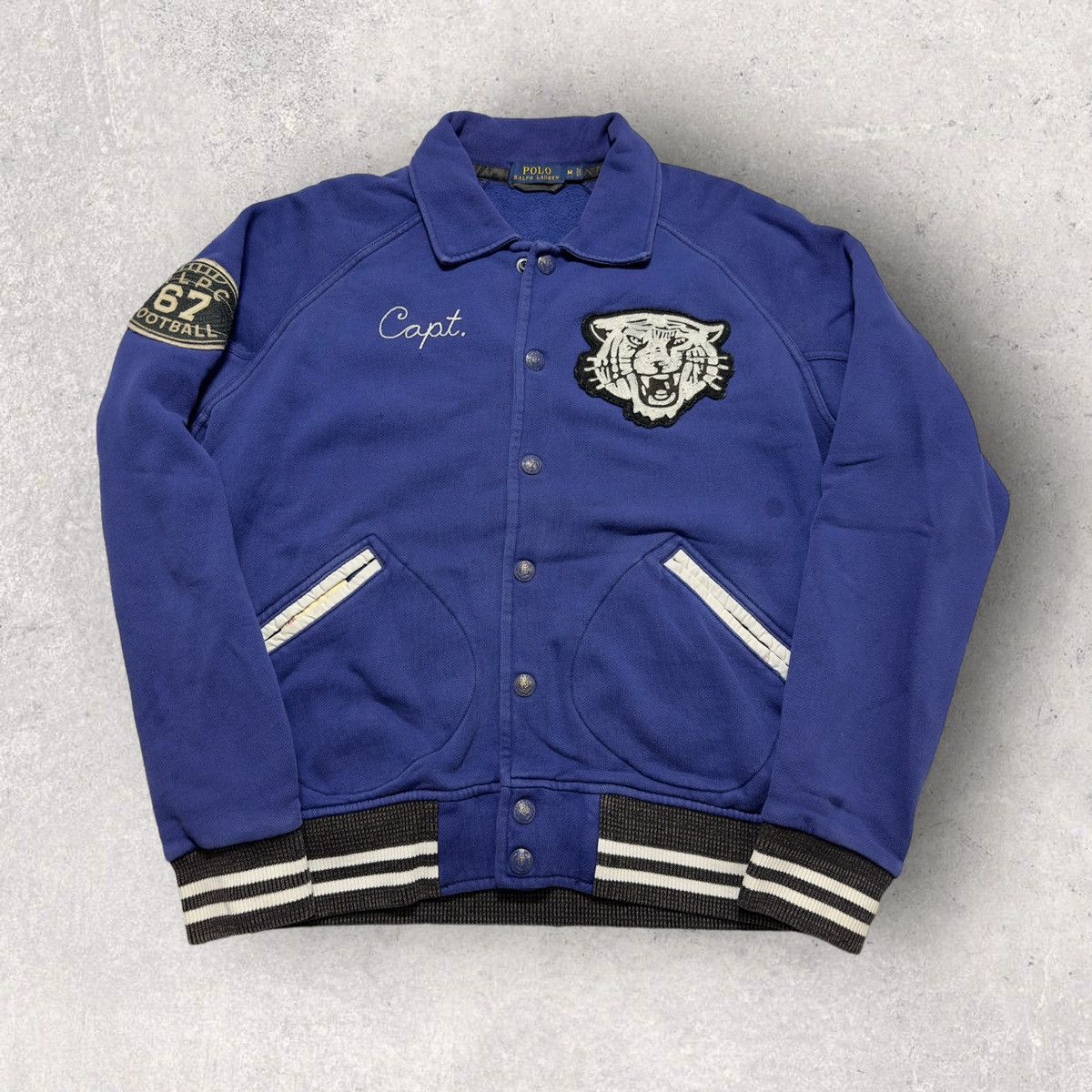 image of Polo Ralph Lauren Polo Varsity Jacket in Blue, Men's (Size Medium)