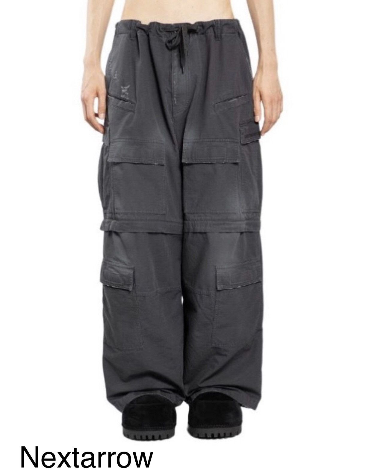 Balenciaga Balenciaga 24fw Dirty Mud Stained Cargo Wide Leg Work Pants Size US 30 / EU 46 - 2 Thumbnail