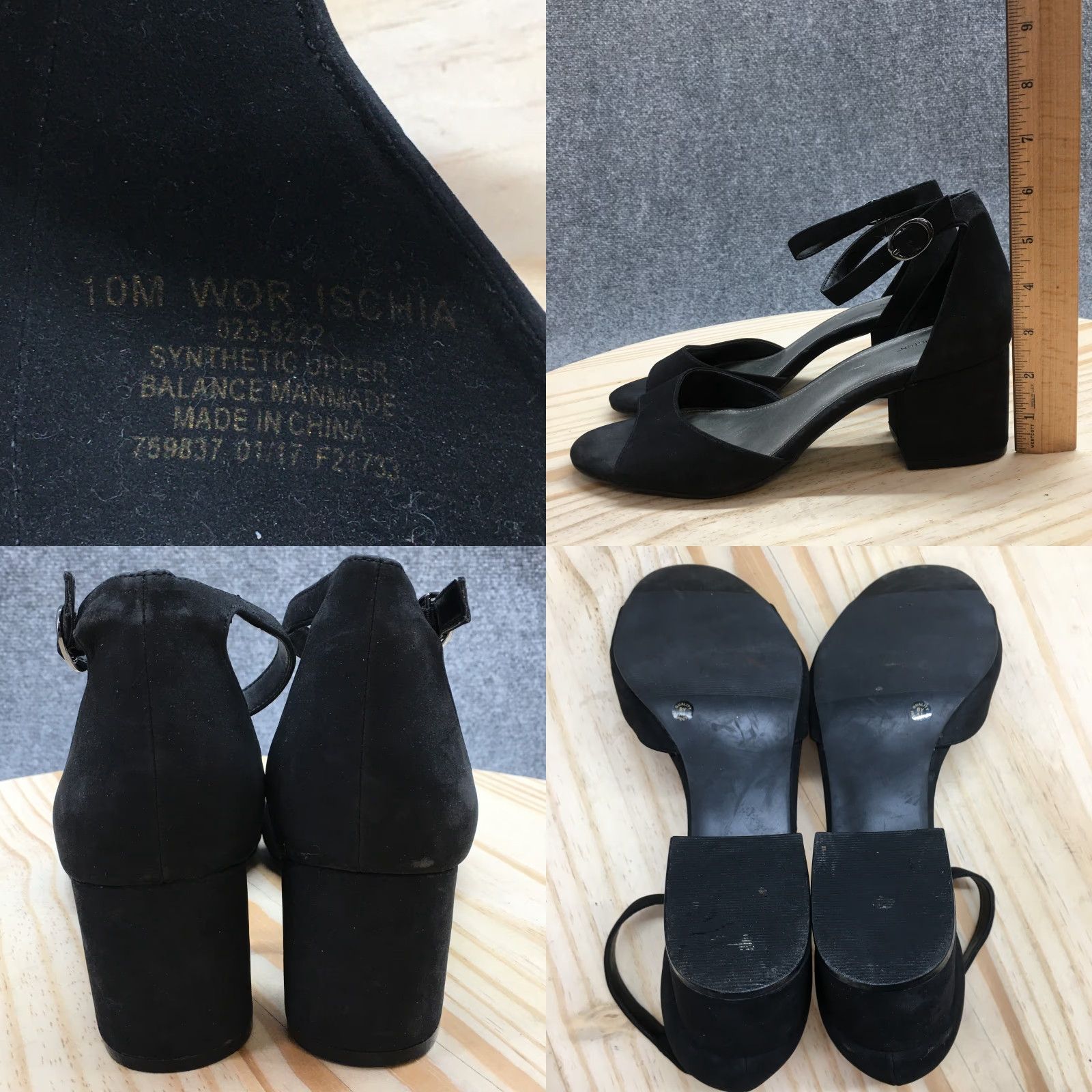 Worthington Worthington Sandals Ischia Womens 10 M Black Casual Open Toe Ankle Strap Block Heel Size US 10 / IT 40 - 9 Thumbnail