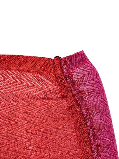 Missoni o1mle0425 Zig Zag Mini Skirt in Pink & Red Size 26" / US 2 / IT 38 - 3 Thumbnail