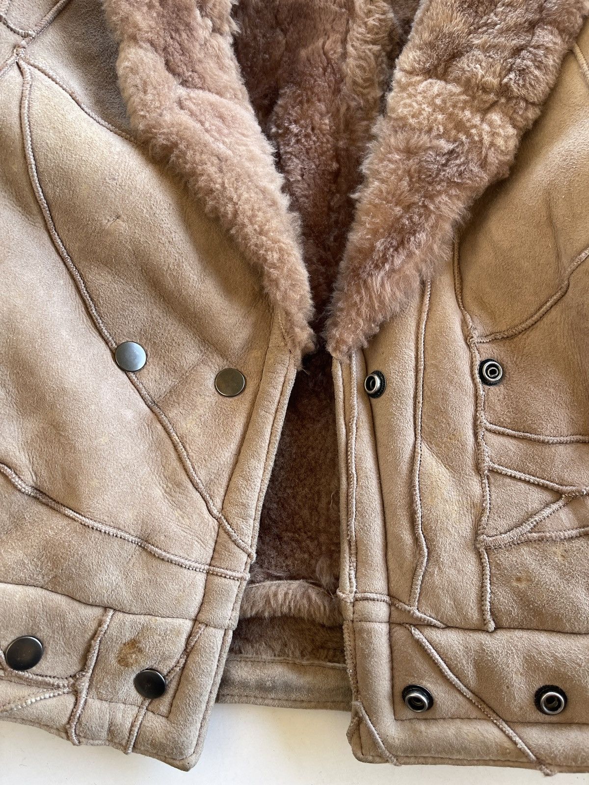 Vintage Patchwork Sheepskin Fur Cropped Jacket Size US M / EU 48-50 / 2 - 13 Thumbnail