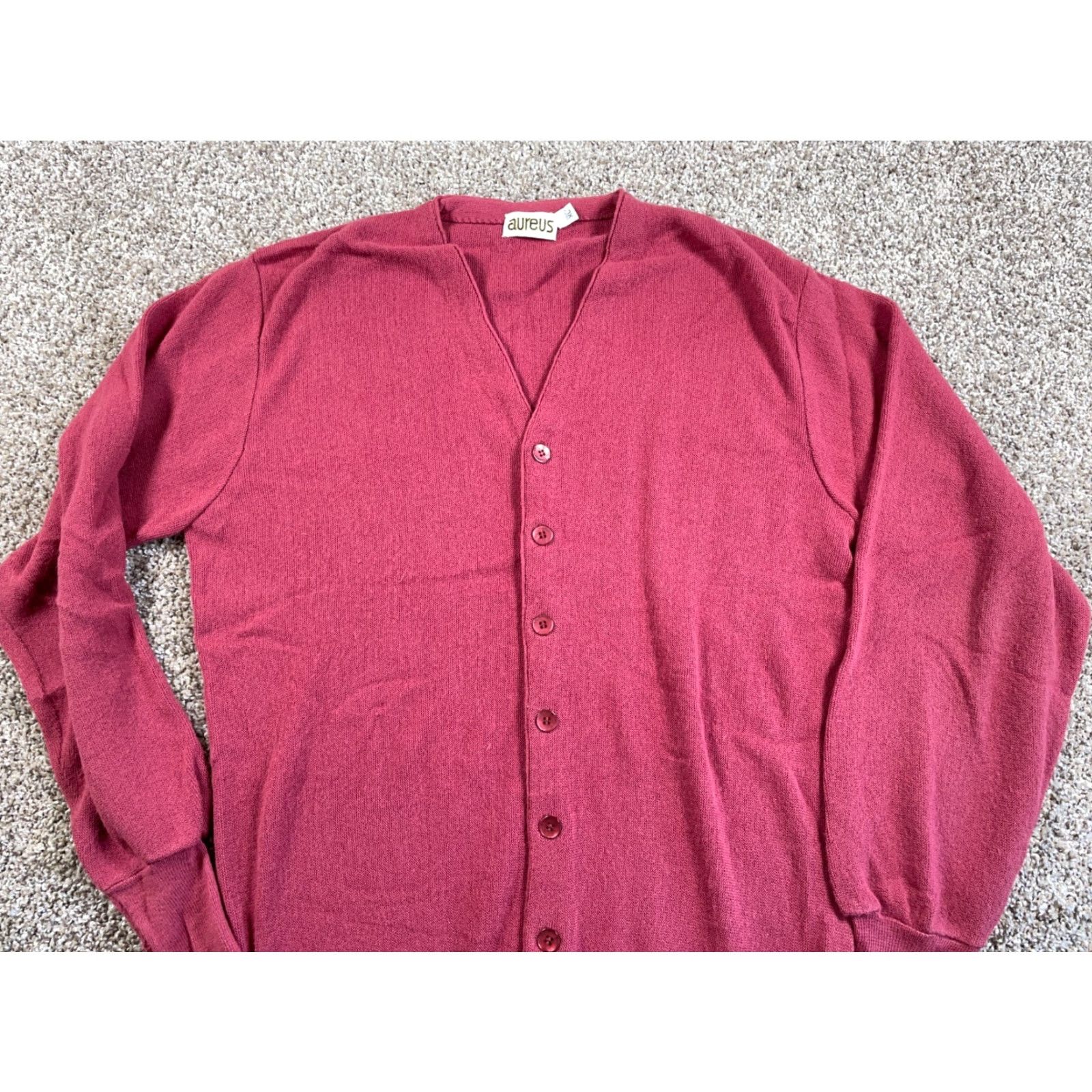 Vintage VINTAGE Aureus 80s Cardigan Men’s XLT Red Lightweight Knit Sweater Retro Hipster Size US XL / EU 56 / 4 - 2 Thumbnail