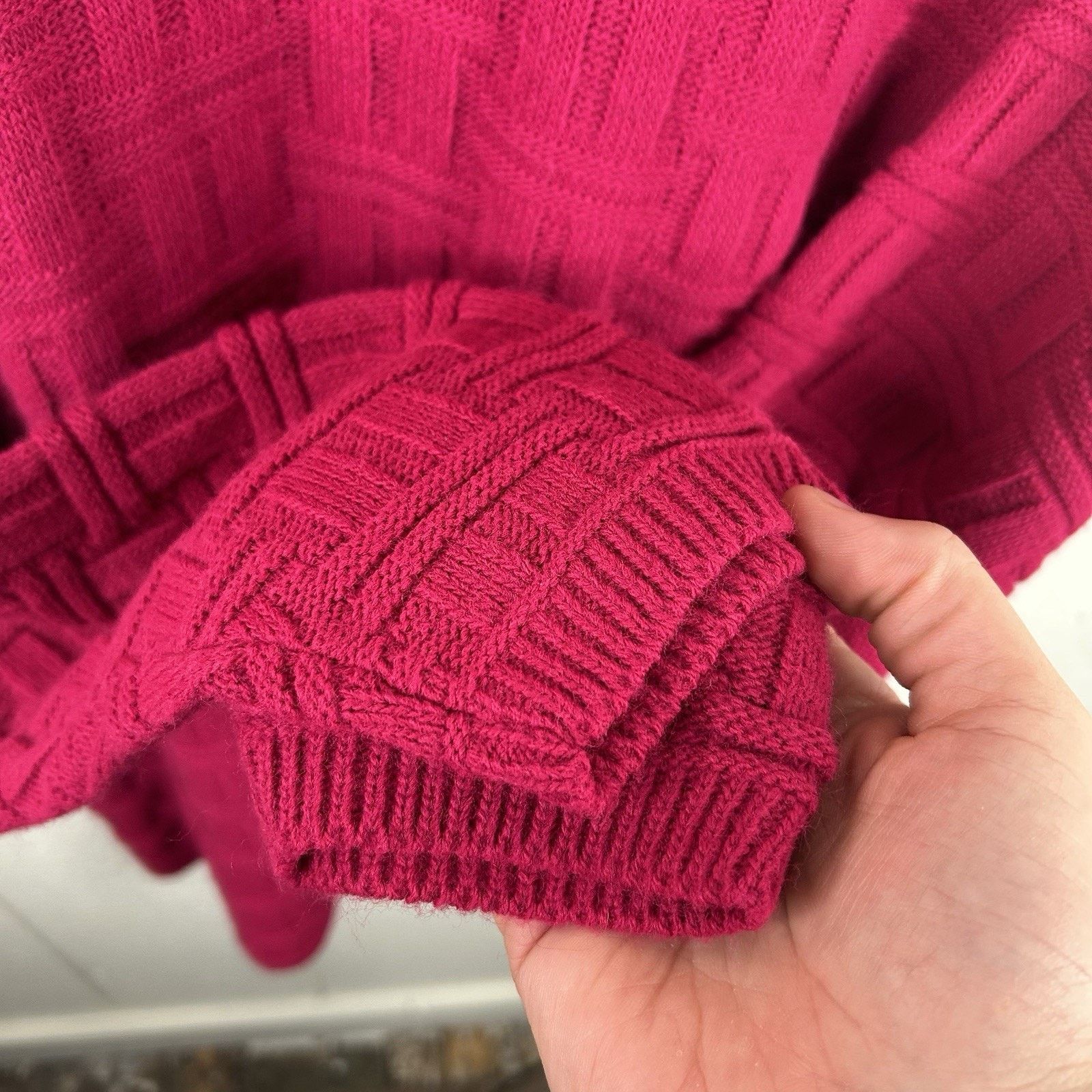 Other Vintage 90’s Spunky Hot Pink Knit Chunky Sweater X-Large Size XL / US 12-14 / IT 48-50 - 4 Thumbnail