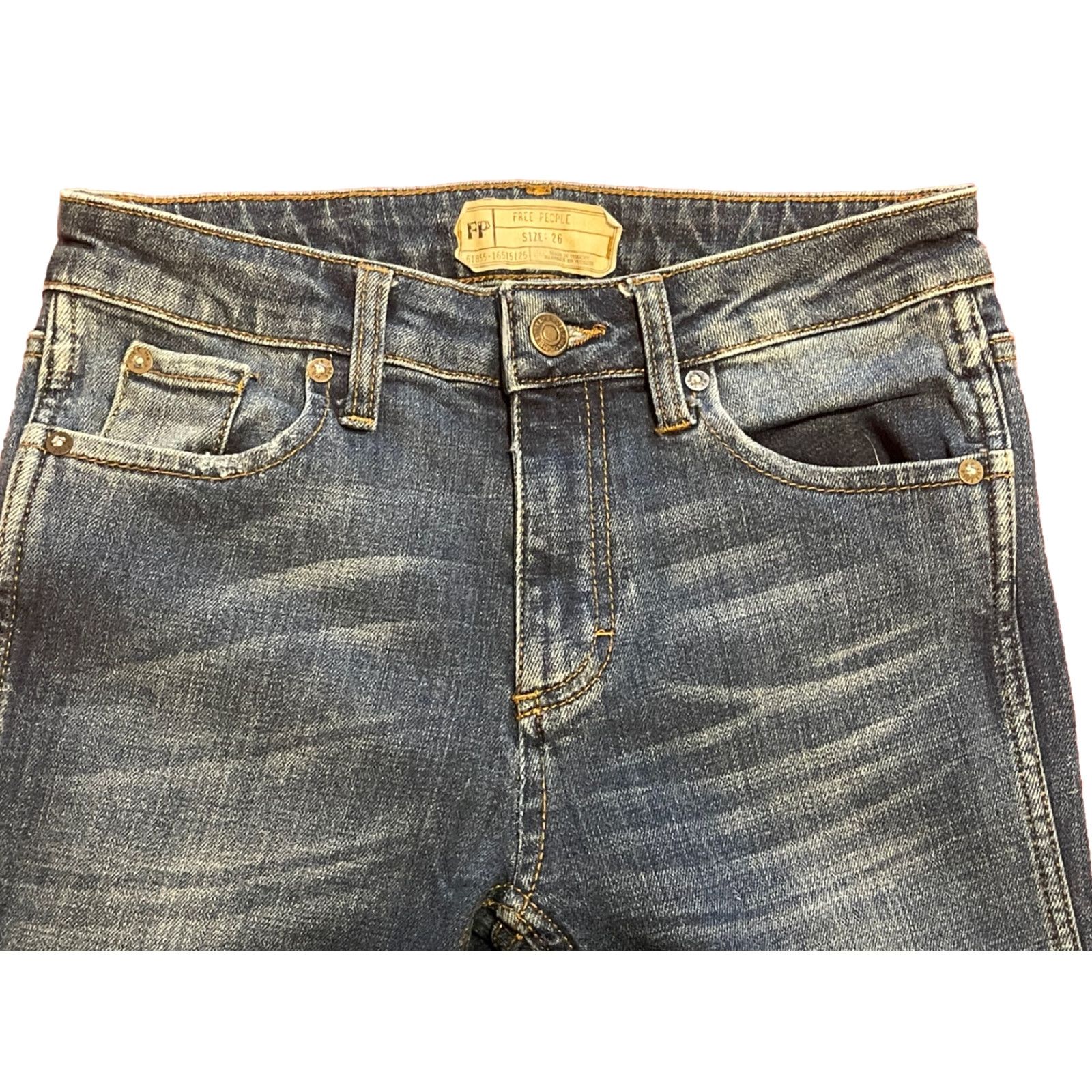 Free People Free People We The Free Jeans Womens Bootcut Denim Blue 26 Inseam 32.5 Zip Pockets Stretch Regular Size 26 Size 26" / US 2 / IT 38 - 2 Thumbnail