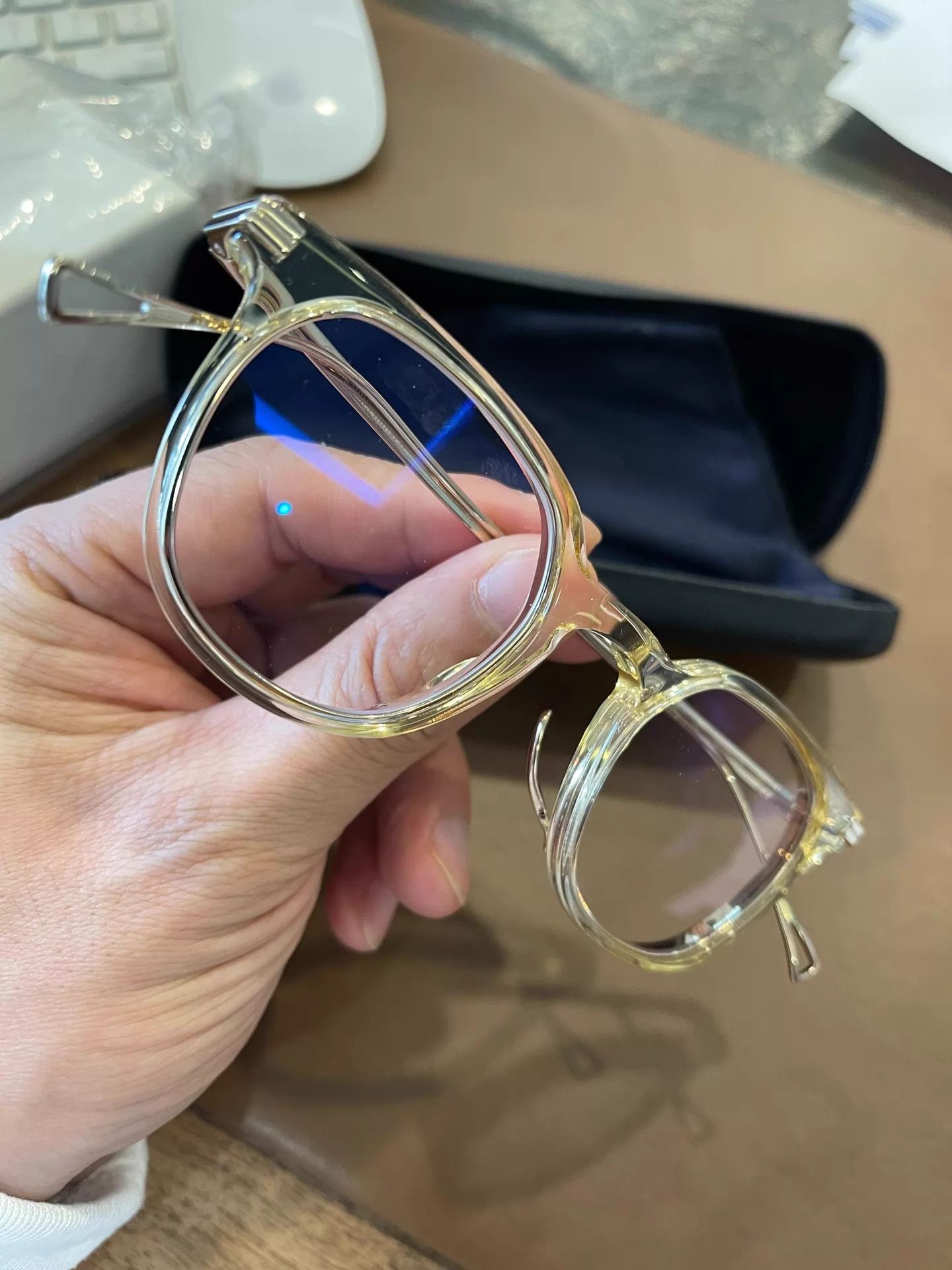 Other Wan Nian Gui Japan kmn142 Clear Lens Slim Glasses New Worn Few Size ONE SIZE - 3 Thumbnail