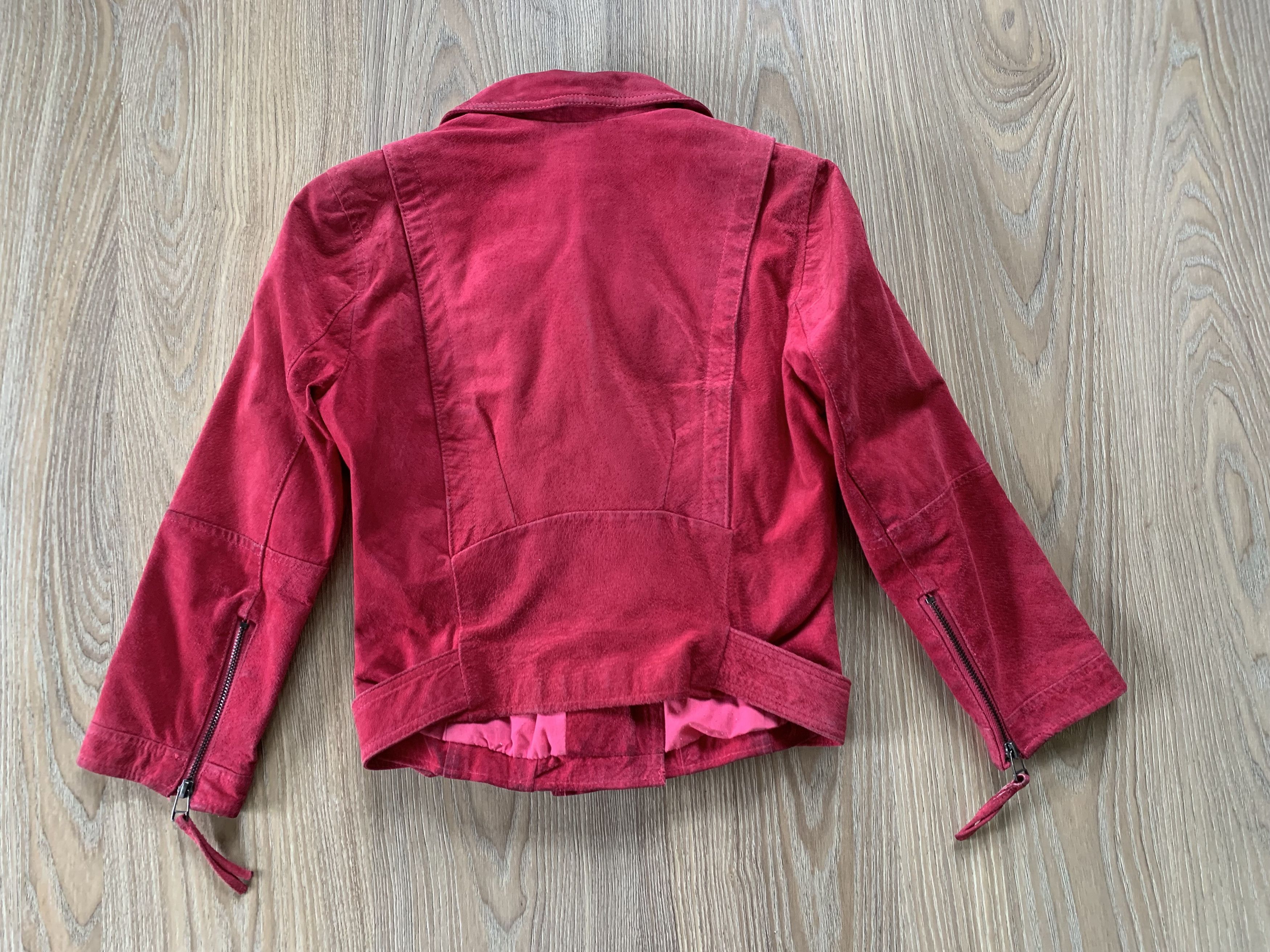 Bershka Bershka Pink Leather Suede Biker Jacket Size M / US 6-8 / IT 42-44 - 3 Thumbnail