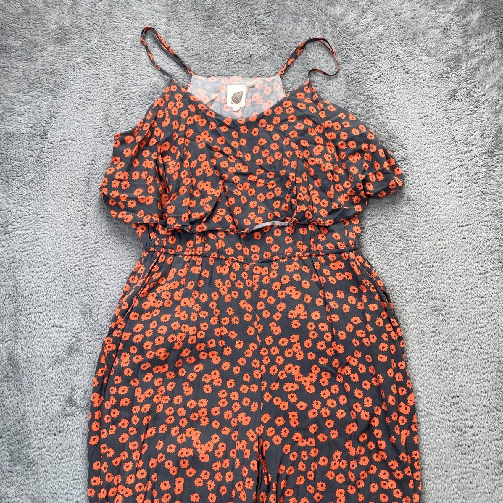 Anthropologie VINTAGE Anthropologie One Piece Womens M Black Lilka Jumpsuit Floral Tapered Leg Size 32" / US 10 / IT 46 - 3 Thumbnail