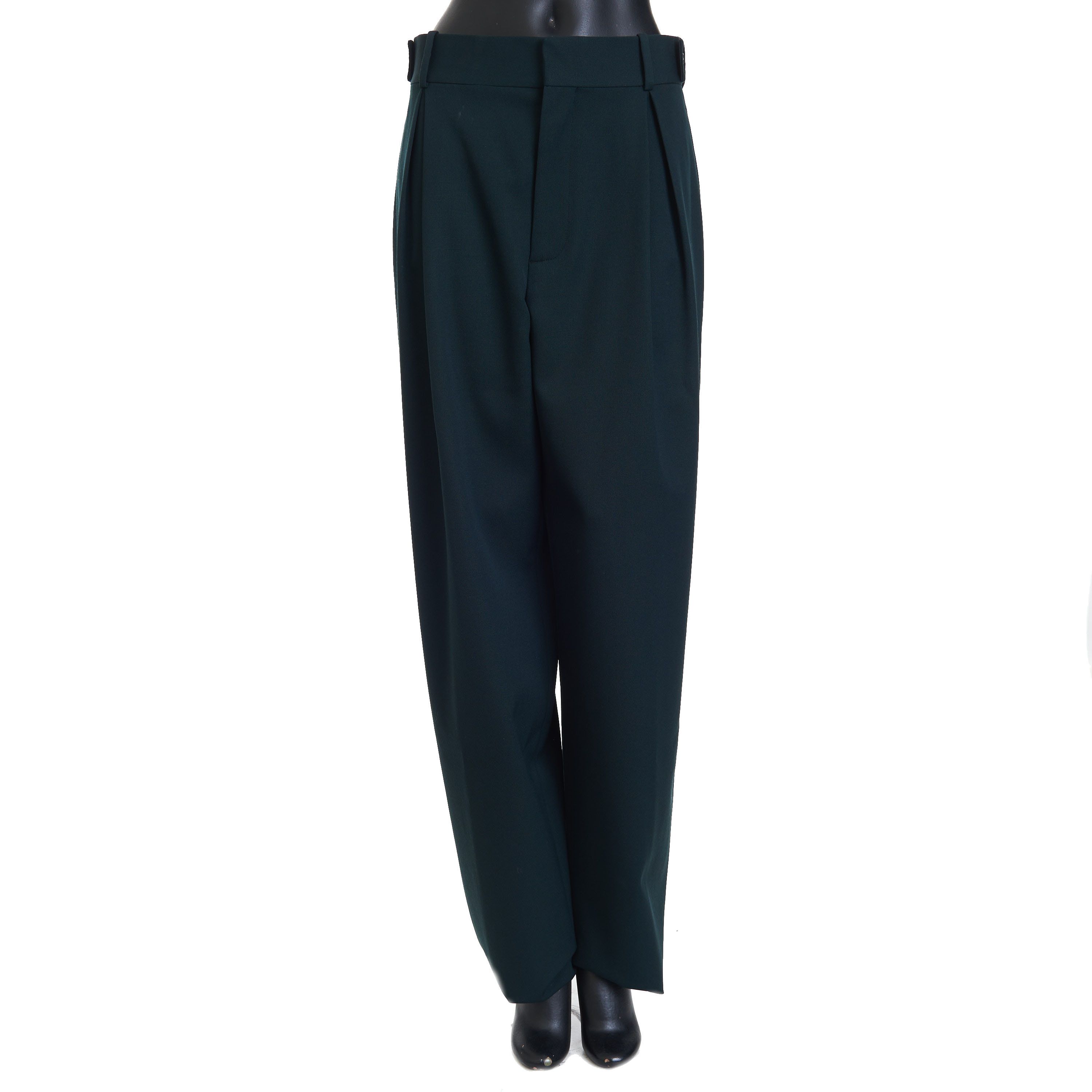 Stretch Grain De Poudre Tapered Trousers Pants