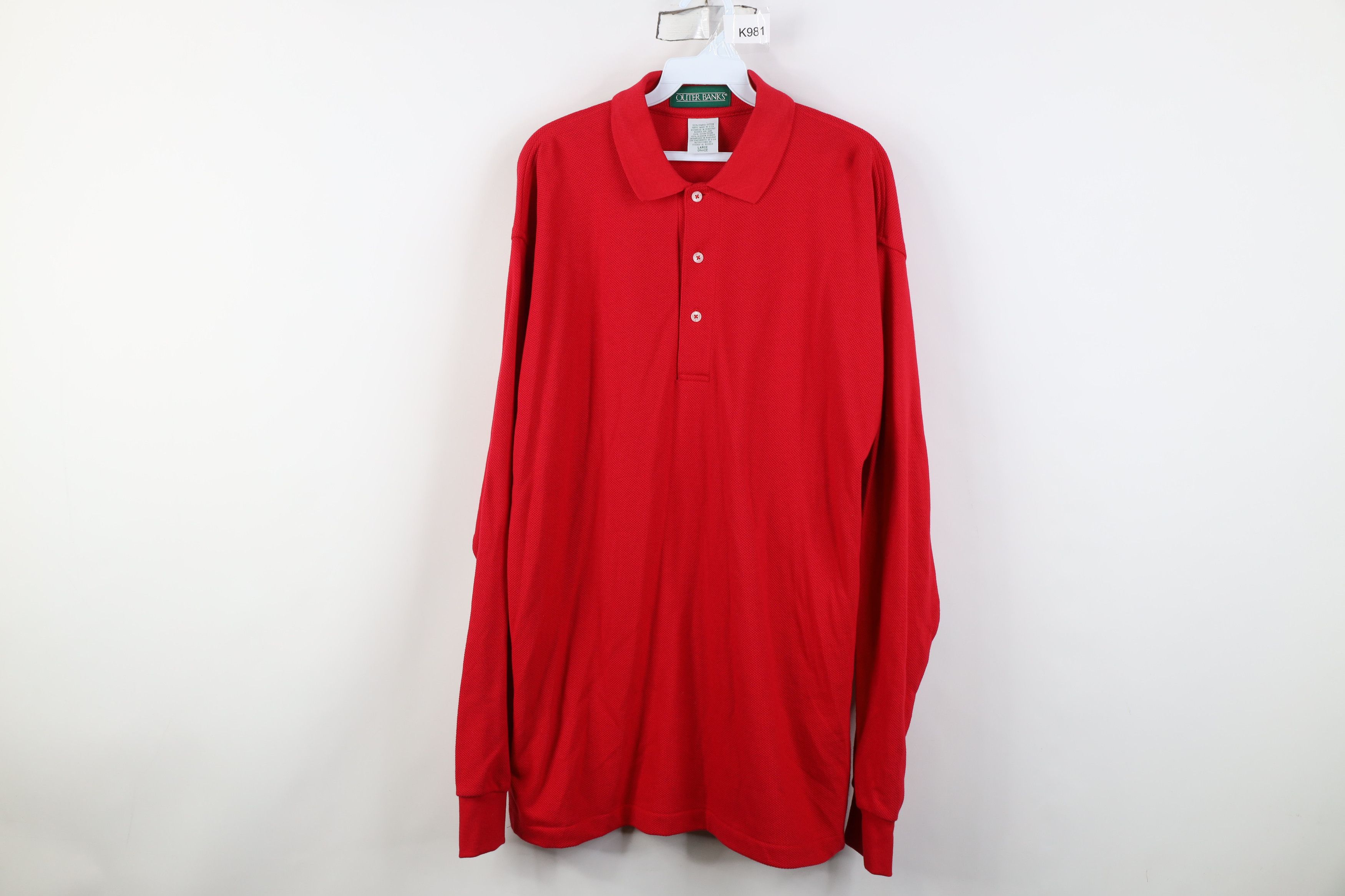 Vintage Vintage 90s Streetwear Blank Heavy Long Sleeve Rugby Polo Size US L / EU 52-54 / 3 - 1 Thumbnail