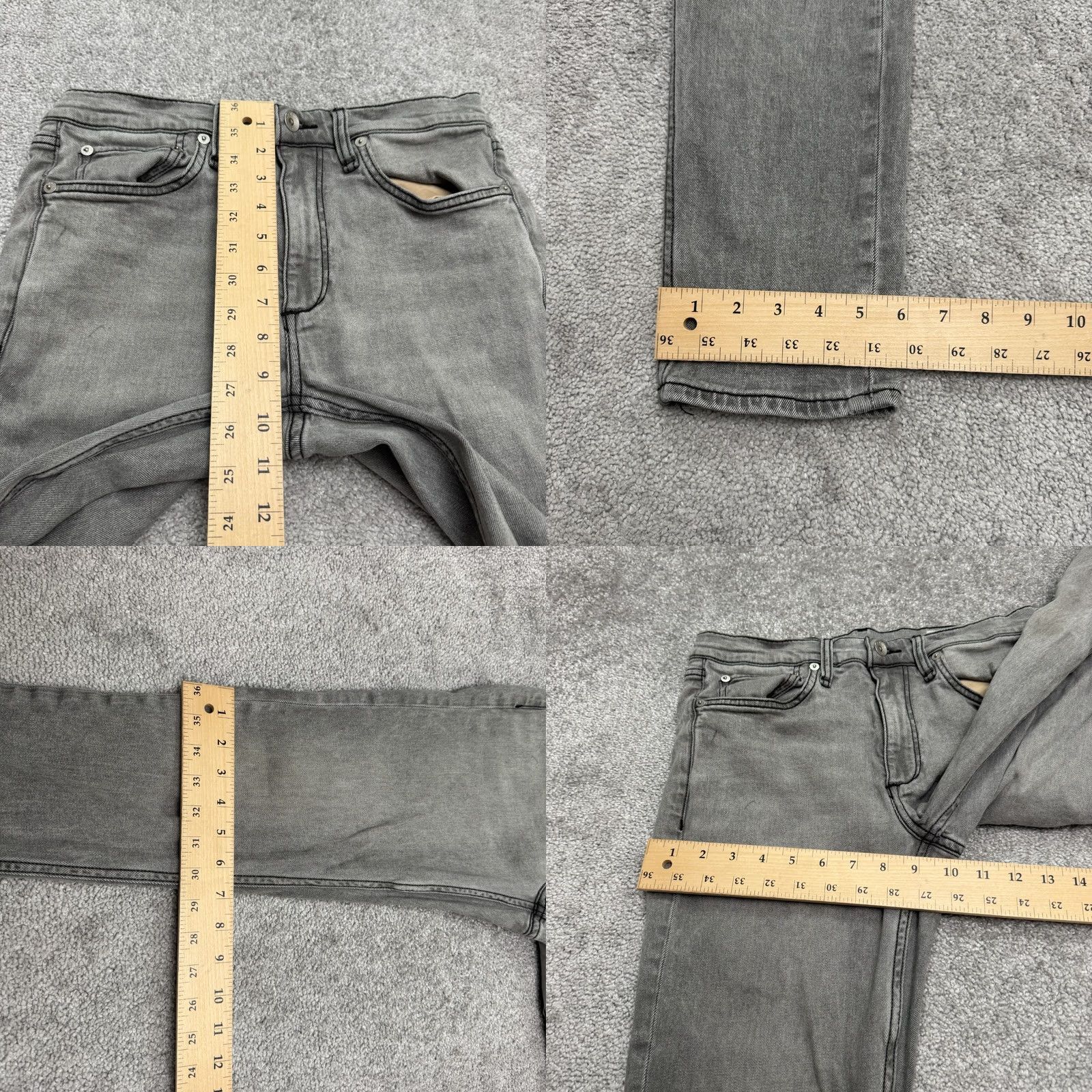 Rag & Bone rag & bone Fit 2 Slim Straight Jeans Mens 30x31 Charcoal Grey 5-Pocket Denim Stretch Pattern: Solid, Logo, USA, Designer, Classic Mens Size US 30 / EU 46 - 10 Thumbnail
