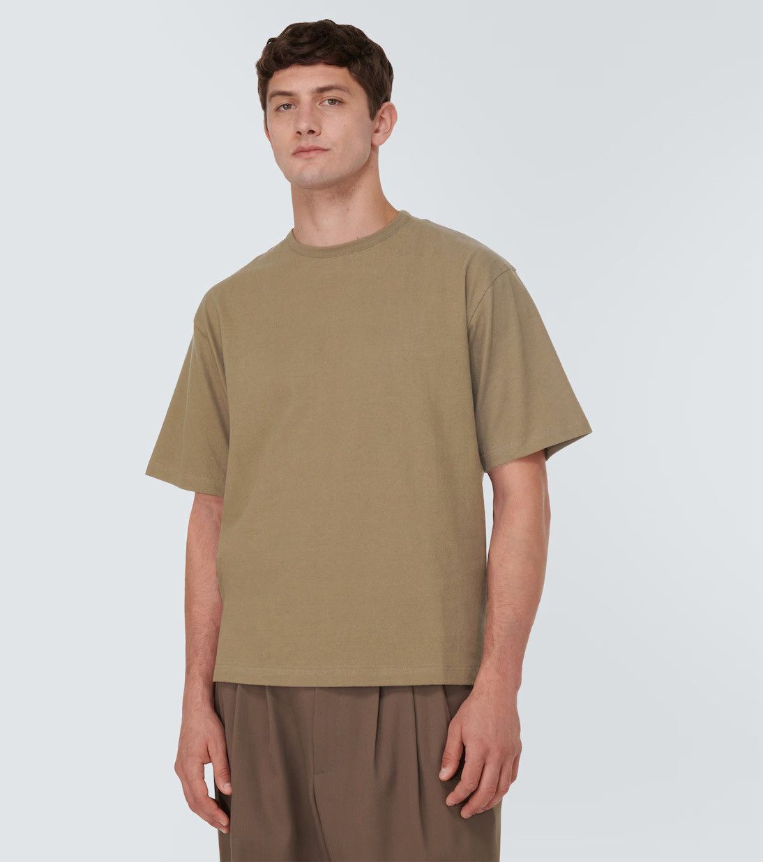 The Row The Row Mens Steven Cotton Jersey T-Shirt in Brown Taupe XL Size US XL / EU 56 / 4 - 2 Thumbnail
