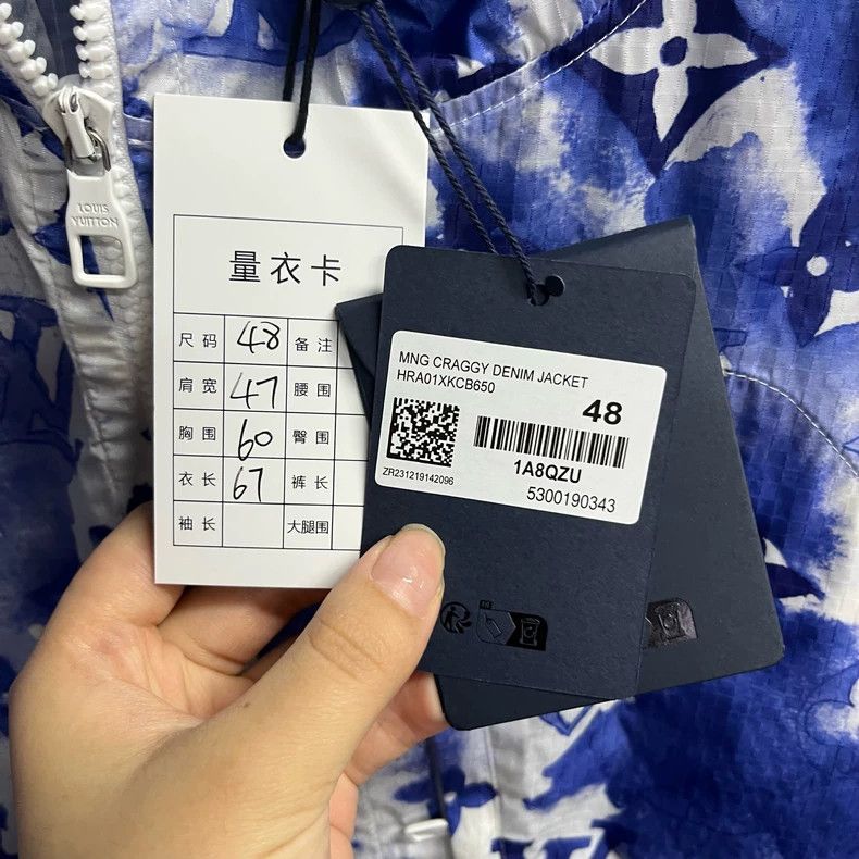 Louis Vuitton Louis Vuitton Blue Ink Logo Printed Hooded Windbreaker Jac Size US M / EU 48-50 / 2 - 2 Thumbnail