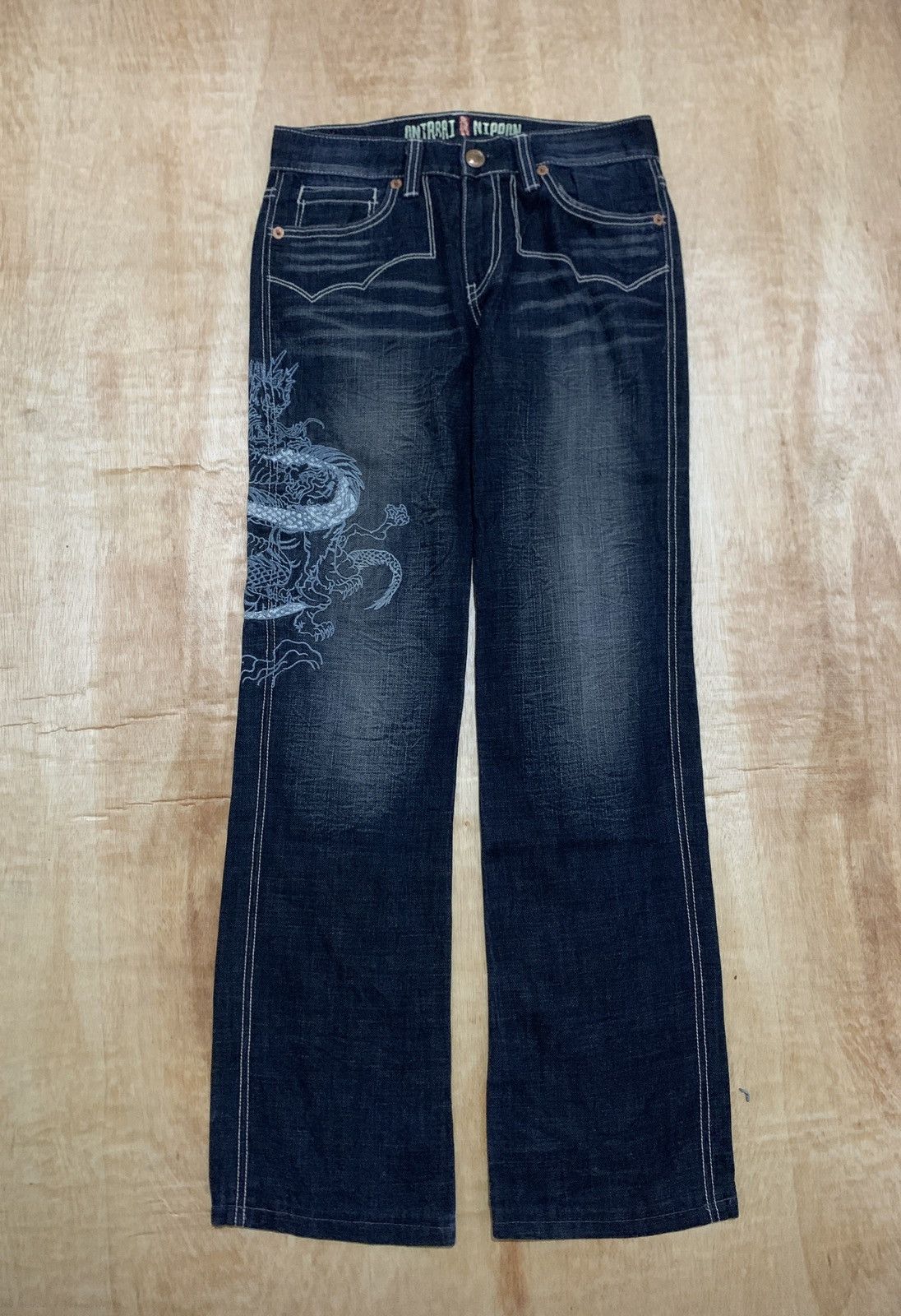 20471120 × Japanese Brand × Vintage Japanese Oniarai Nippon Sukajan Dragon Jeans Size US 30 / EU 46 - 3 Thumbnail