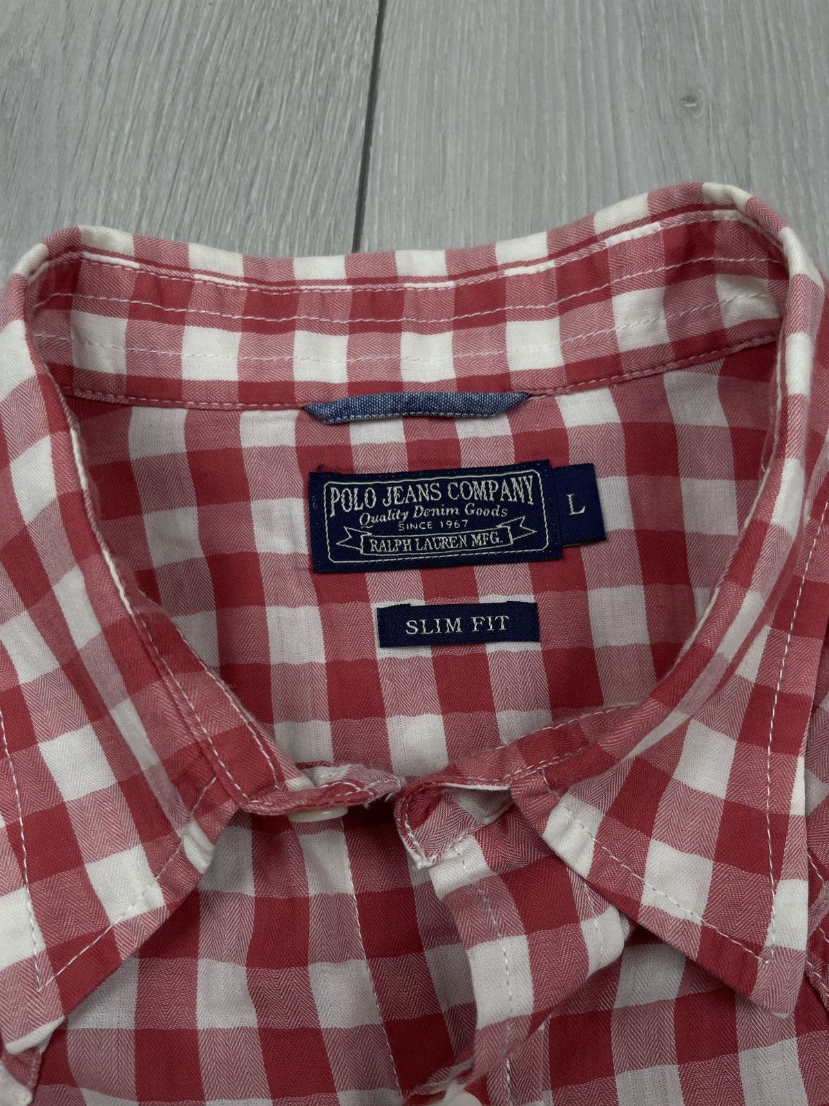 Polo Ralph Lauren Polo Jeans Co Ralph Lauren Men’s Shirts Size L Red White Size US L / EU 52-54 / 3 - 4 Thumbnail