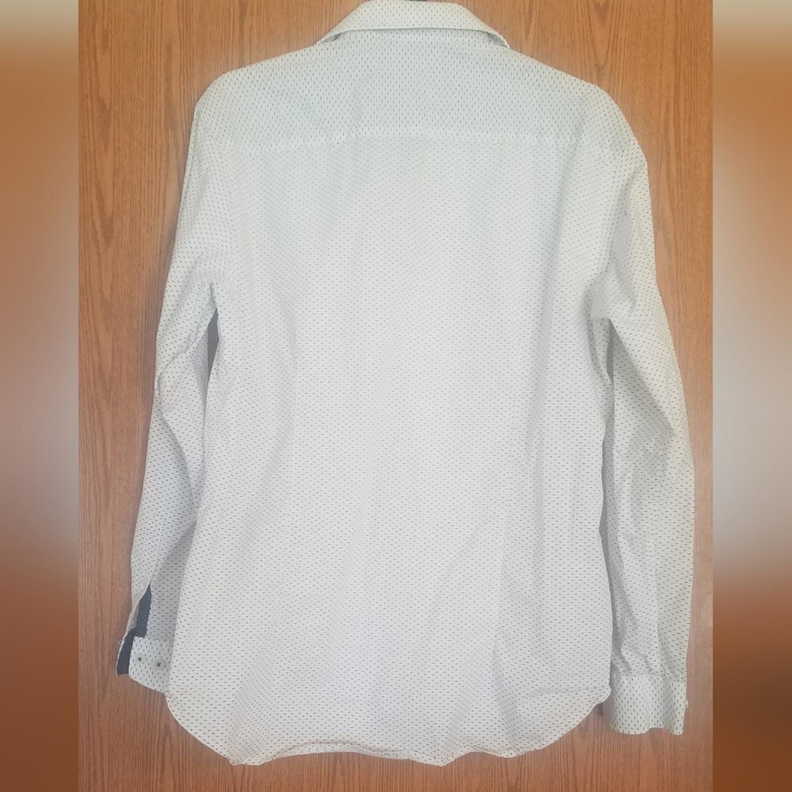 Other Con.struct White/Blue Slim Fit Patterned Shirt 16 1/2 Size US M / EU 48-50 / 2 - 2 Thumbnail