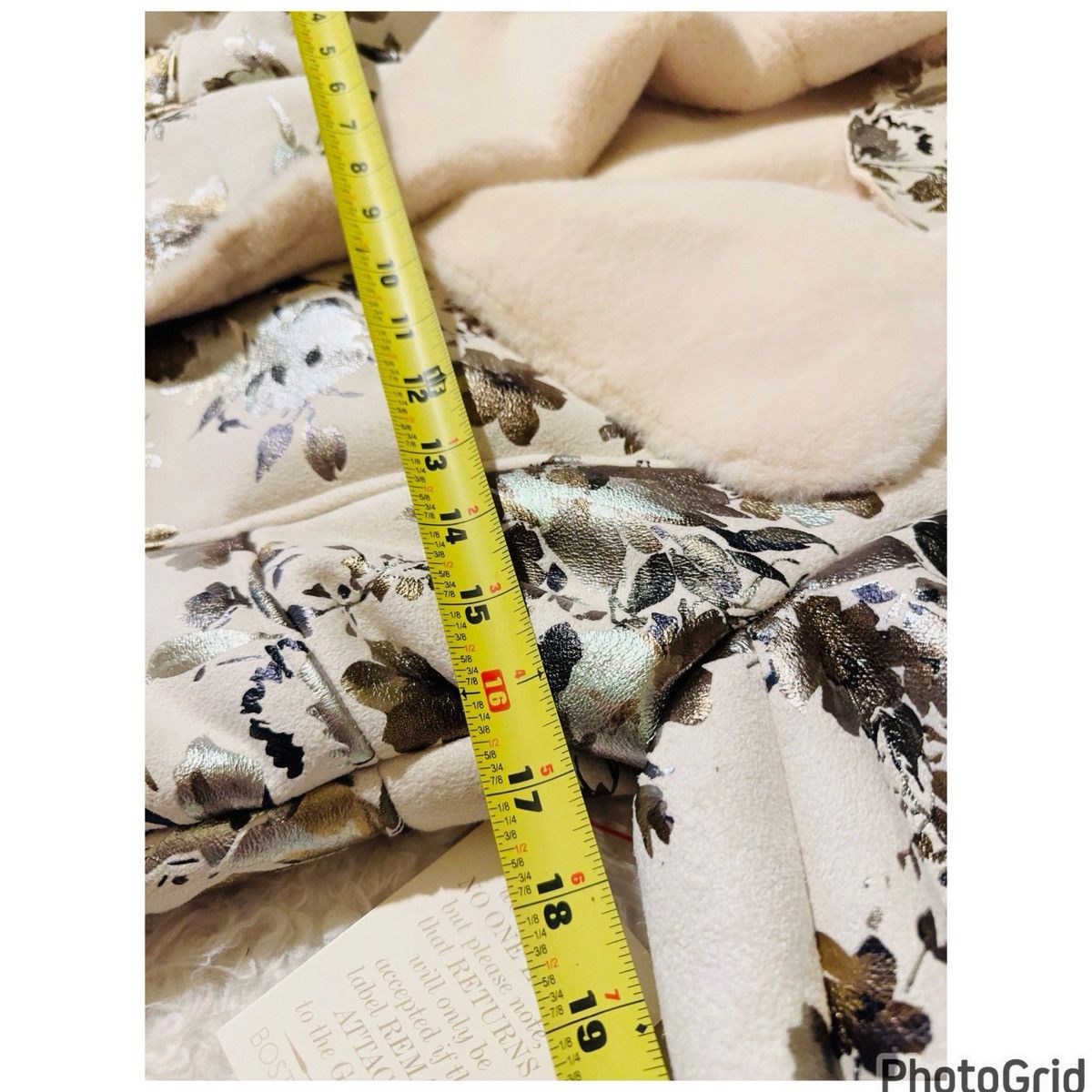 Boston Proper Boston Proper Shearling Shimmer Floral Faux Suede Coat Size S / US 4 / IT 40 - 10 Thumbnail
