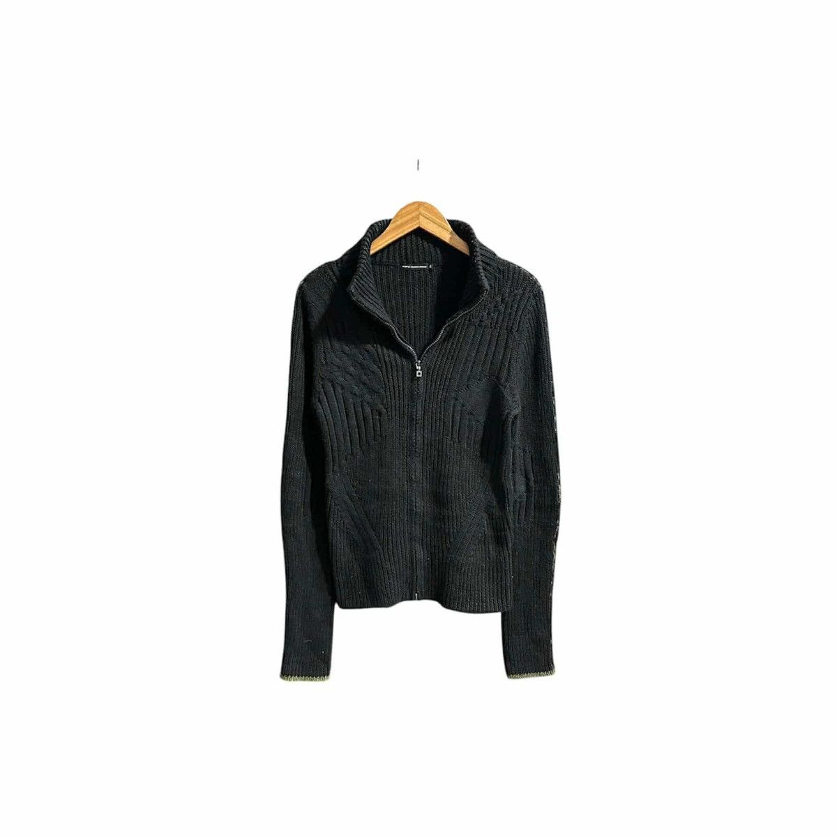 If Six Was Nine × Le Grande Bleu (L.G.B.) × Marithe + Francois Girbaud 🔥Y2K Archived Marithe Francois Girbaud Cable Knit Zip Jacket Size US M / EU 48-50 / 2 - 12 Thumbnail