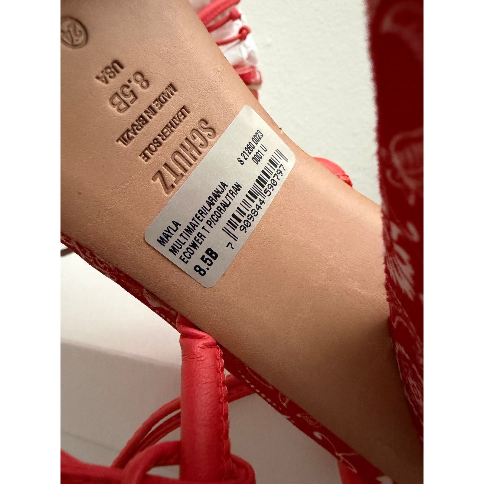 SCHUTZ Schutz Tie Front Heeled Sandals - Mayala coral red 8.5 Size US 8.5 / IT 38.5 - 7 Thumbnail