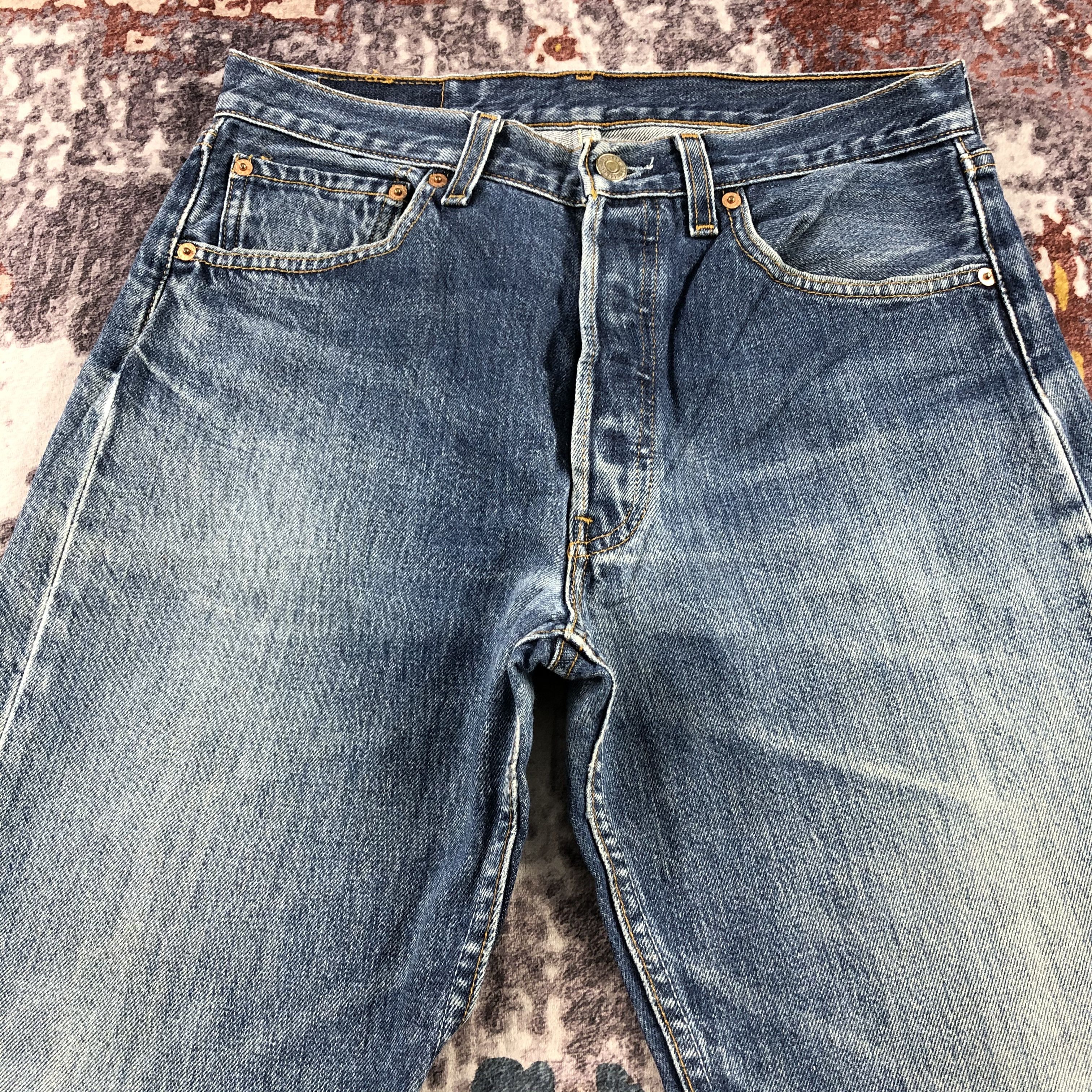 Levi's 90s Vintage Blue Wash Levis 501 Jeans-JM2853 Size US 31 - 3 Thumbnail